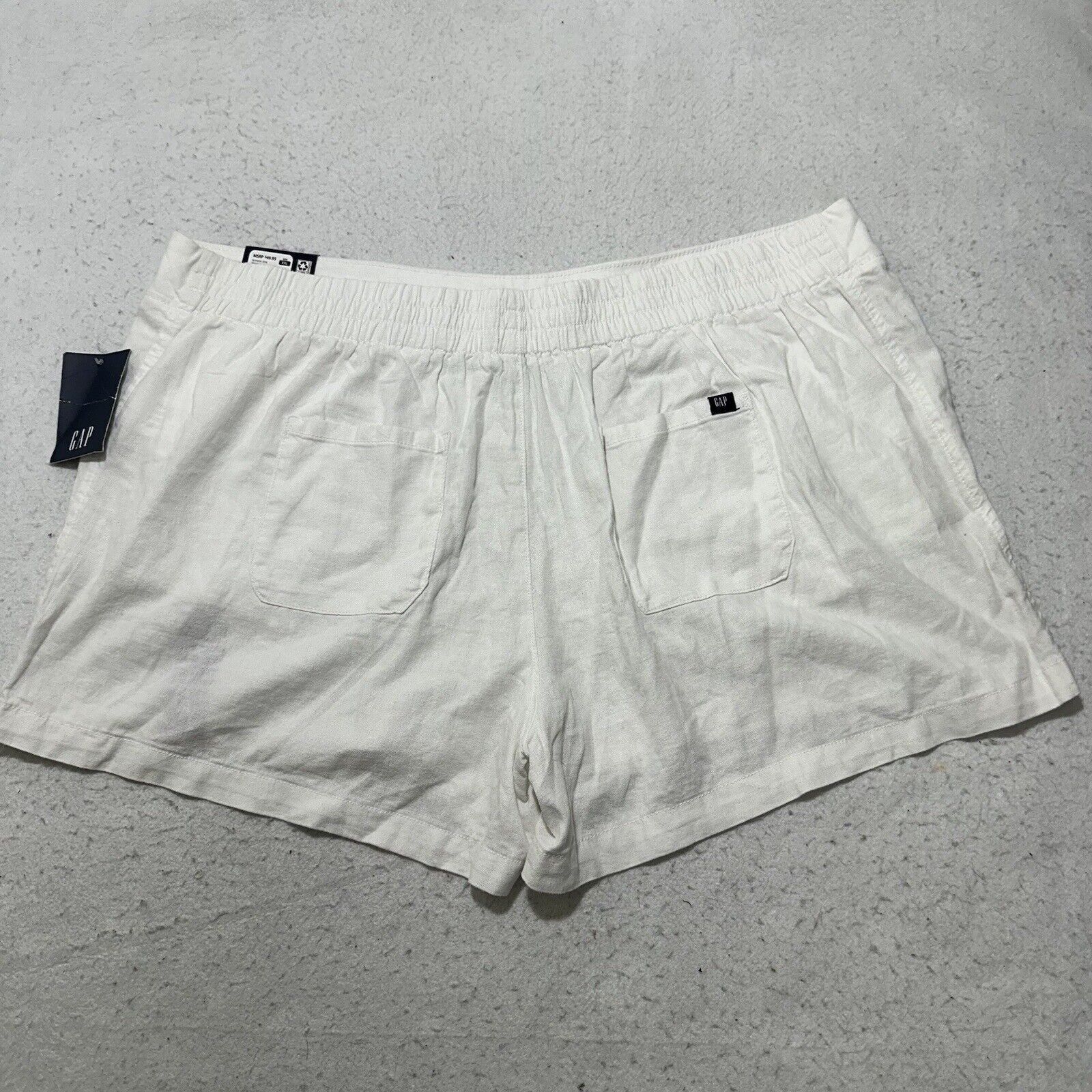 Gap GAP XXL Linen Shorts 3" Inseam White Flat Front Lightweight Size 42" / US 20 - 6 Thumbnail
