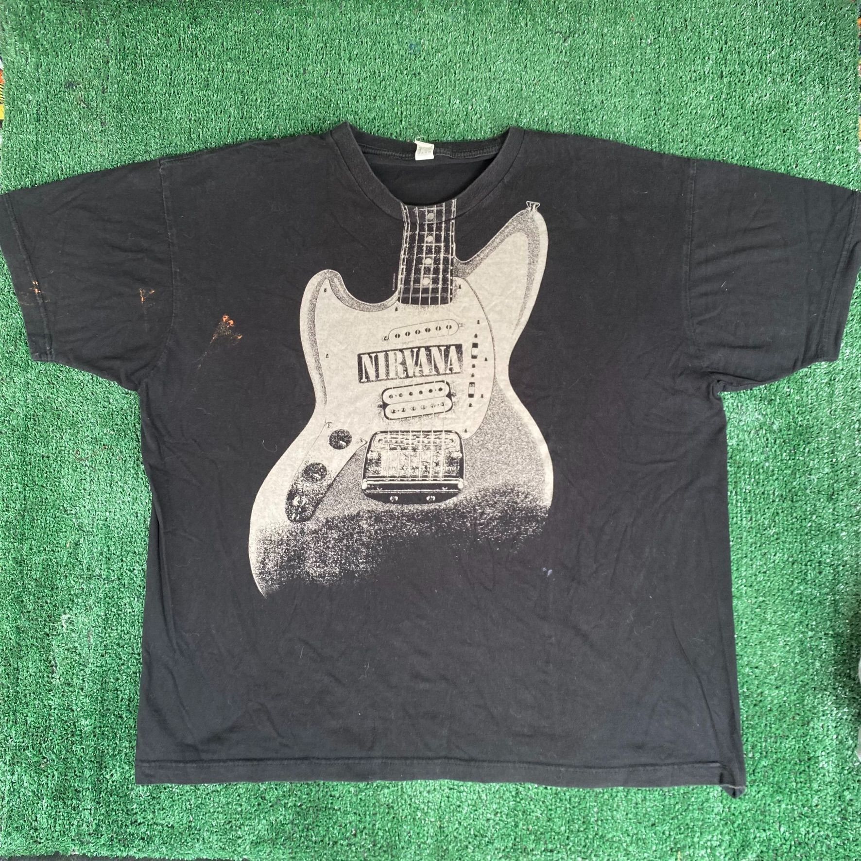Band Tees Vintage Y2K Nirvana Band Shirt Guitar Grunge Punk Rock Tee Size US XL / EU 56 / 4 - 1 Thumbnail