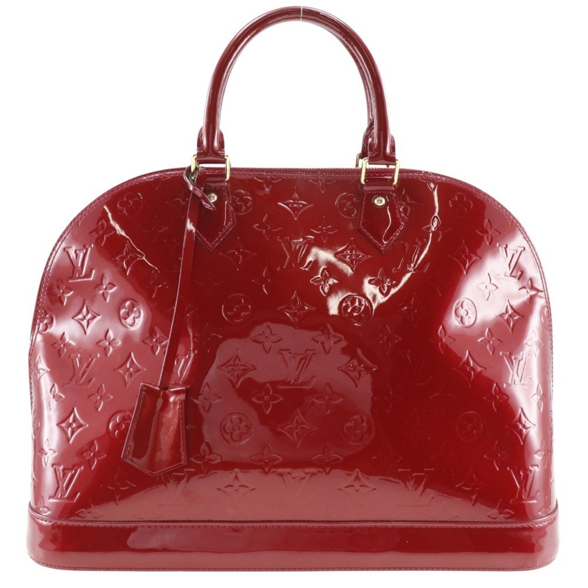 Louis Vuitton Louis Vuitton Alma GM Handbag M93596 Monogram Vernis Pomme d'Amour 2013 Red SN2133 Double Women's Size ONE SIZE - 1 Thumbnail