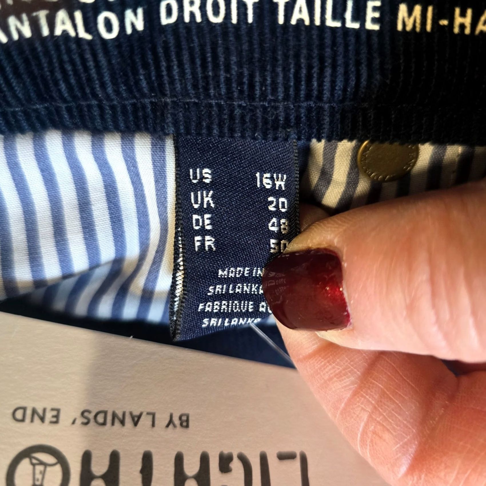 Lands' End Lands' End Pants Womens 16W Blue Mid Rise Straight Corduroy Capsule Preppy Pants Size 38" / US 16 / IT 52 - 6 Thumbnail