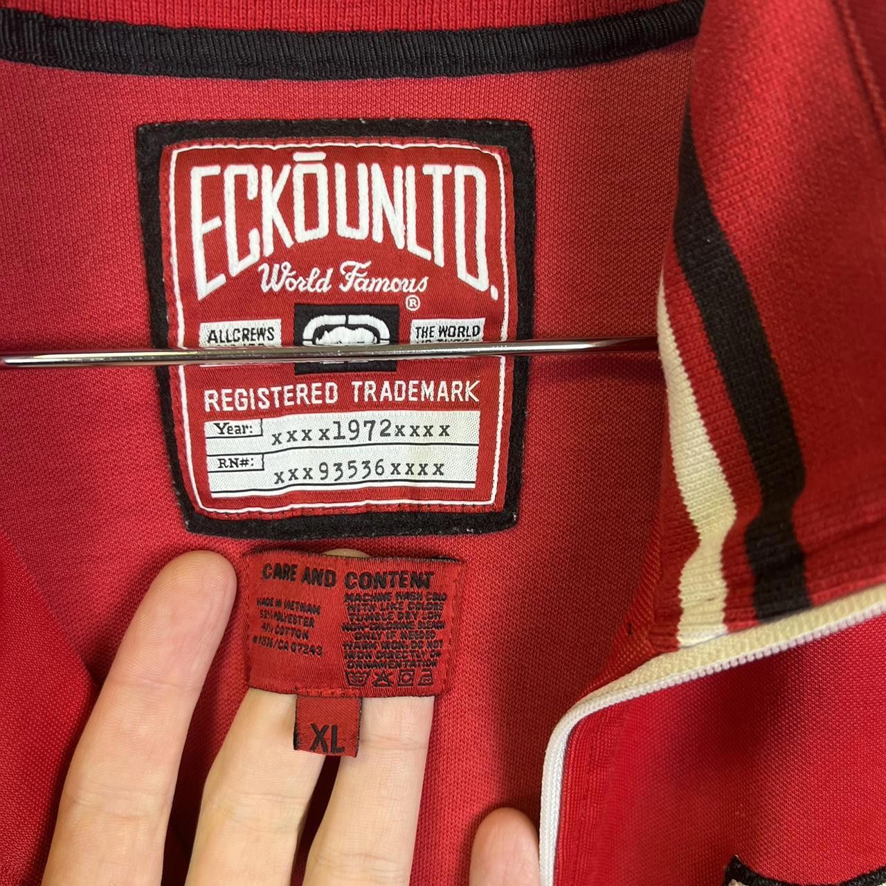 Designer Ecko Unlimited Red Track Jacket y2k Rap Zip Size US XL / EU 56 / 4 - 8 Thumbnail