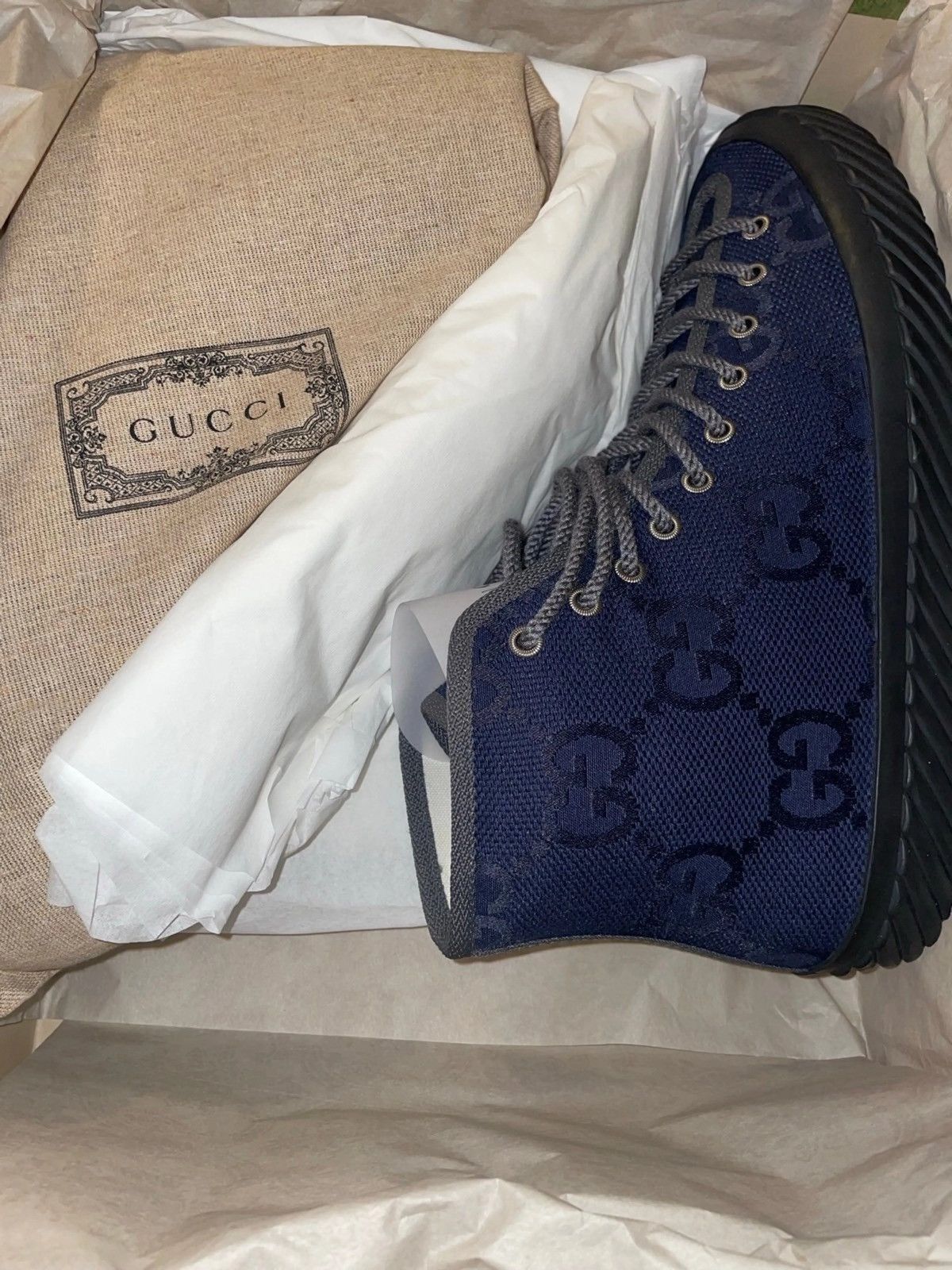 Gucci Monogram GG High-Top Sneakers Size US 7.5 / EU 40-41 - 1 Thumbnail