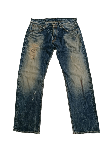 Edwin EDWIN Distressed Jeans Japanese Brand Blue Denim Size US 37 - 1 Thumbnail