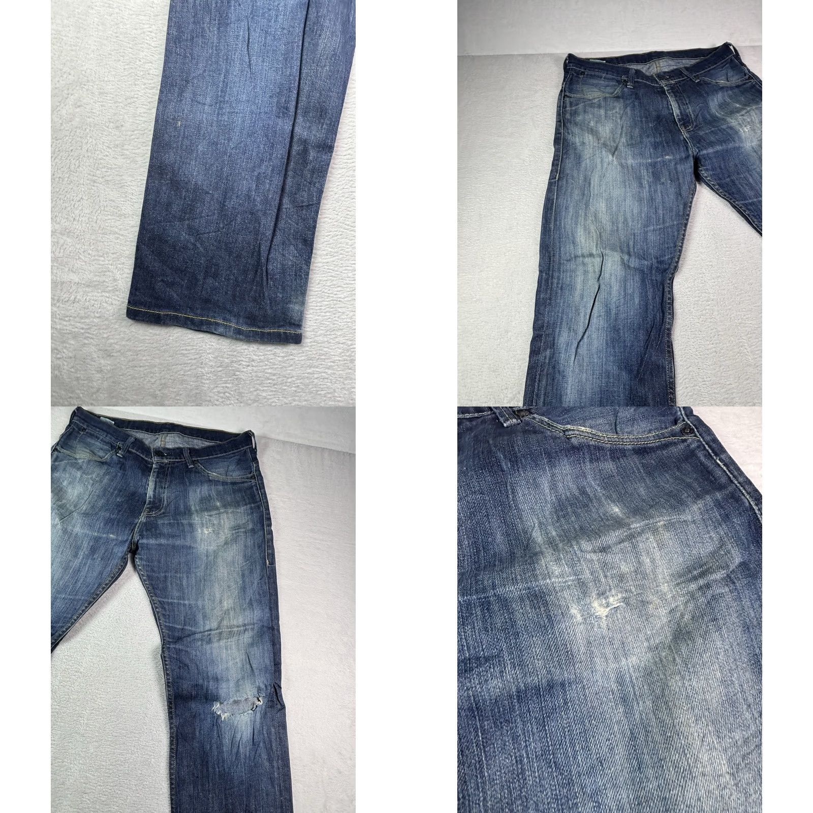 Levi's VINTAGE Levi's 504 Jeans Mens Size 33x34 Blue Distressed Denim Straight Regular Waist 33 Inseam 34 USA College Retro Cowboy USA Levi's 500 Series Size US 33 - 9 Thumbnail
