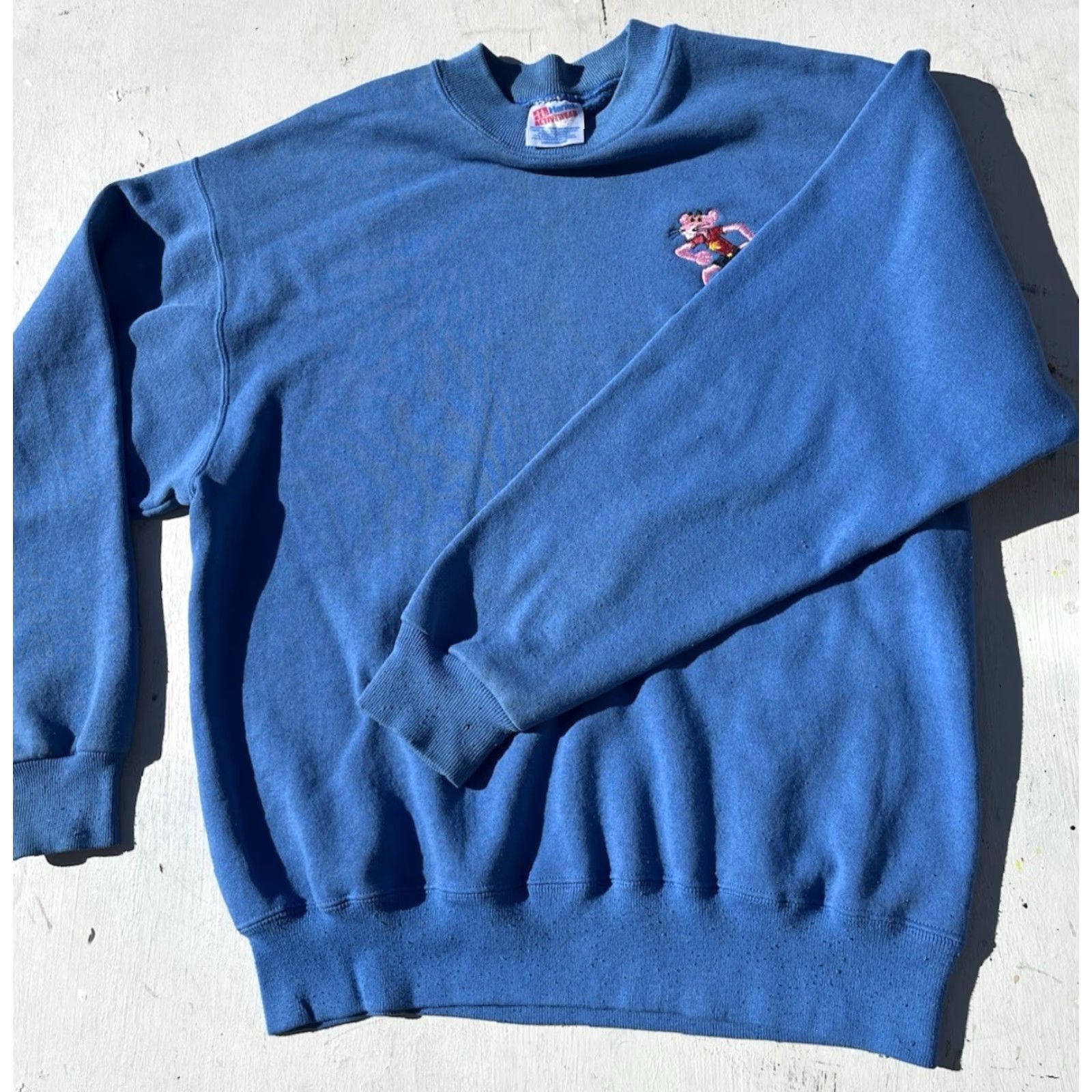 Hanes VINTAGE Hanes Sweatshirt Blue Pink Panther L Crew Neck Long Sleeve Cartoon Size US XL / EU 56 / 4 - 6 Thumbnail