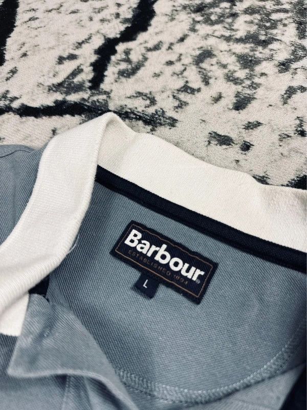 Barbour Barbour Blue White Striped Polo Shirt L Size US L / EU 52-54 / 3 - 5 Thumbnail
