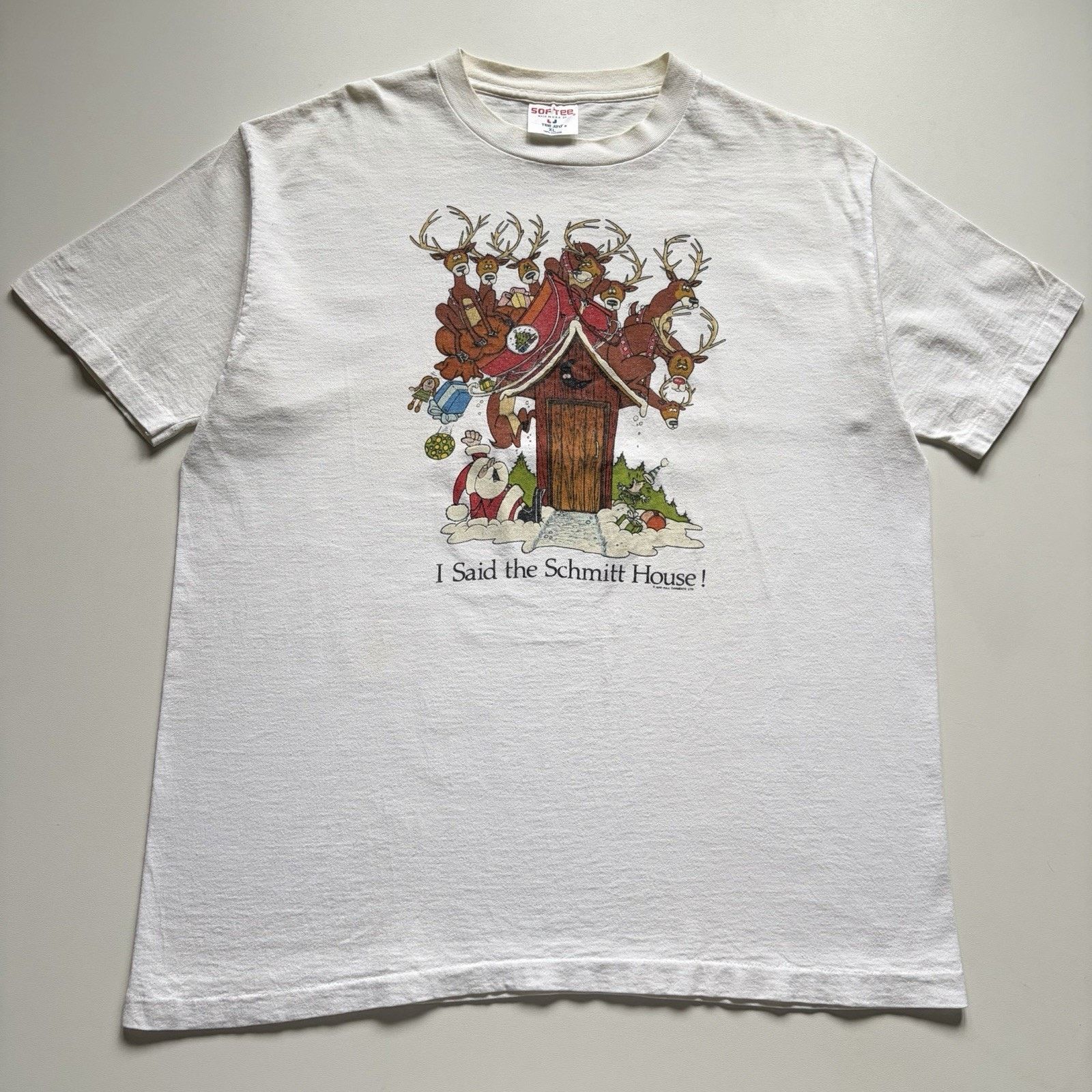 Vintage I Said The Schmitt House Santa T Shirt XL Funny Art