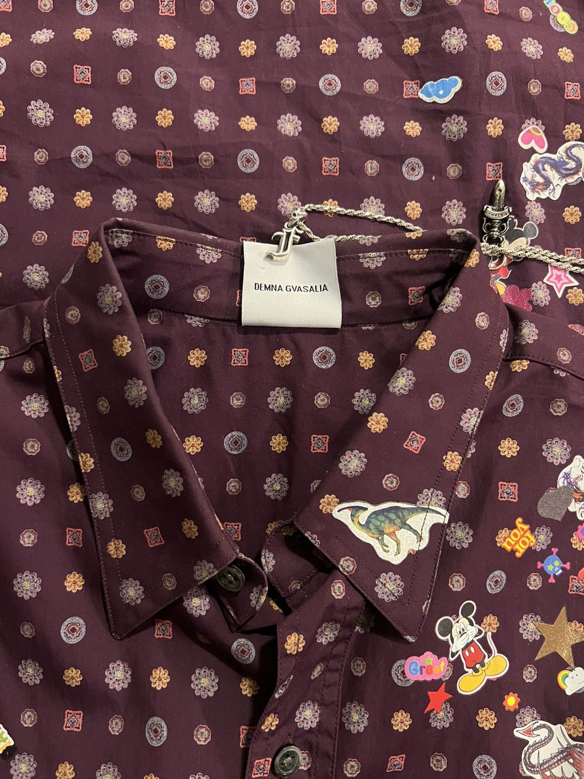 Vetements Purple Paisley Button-up Sticker Shirt Unisex Fits L Size US XS / EU 42 / 0 - 6 Thumbnail