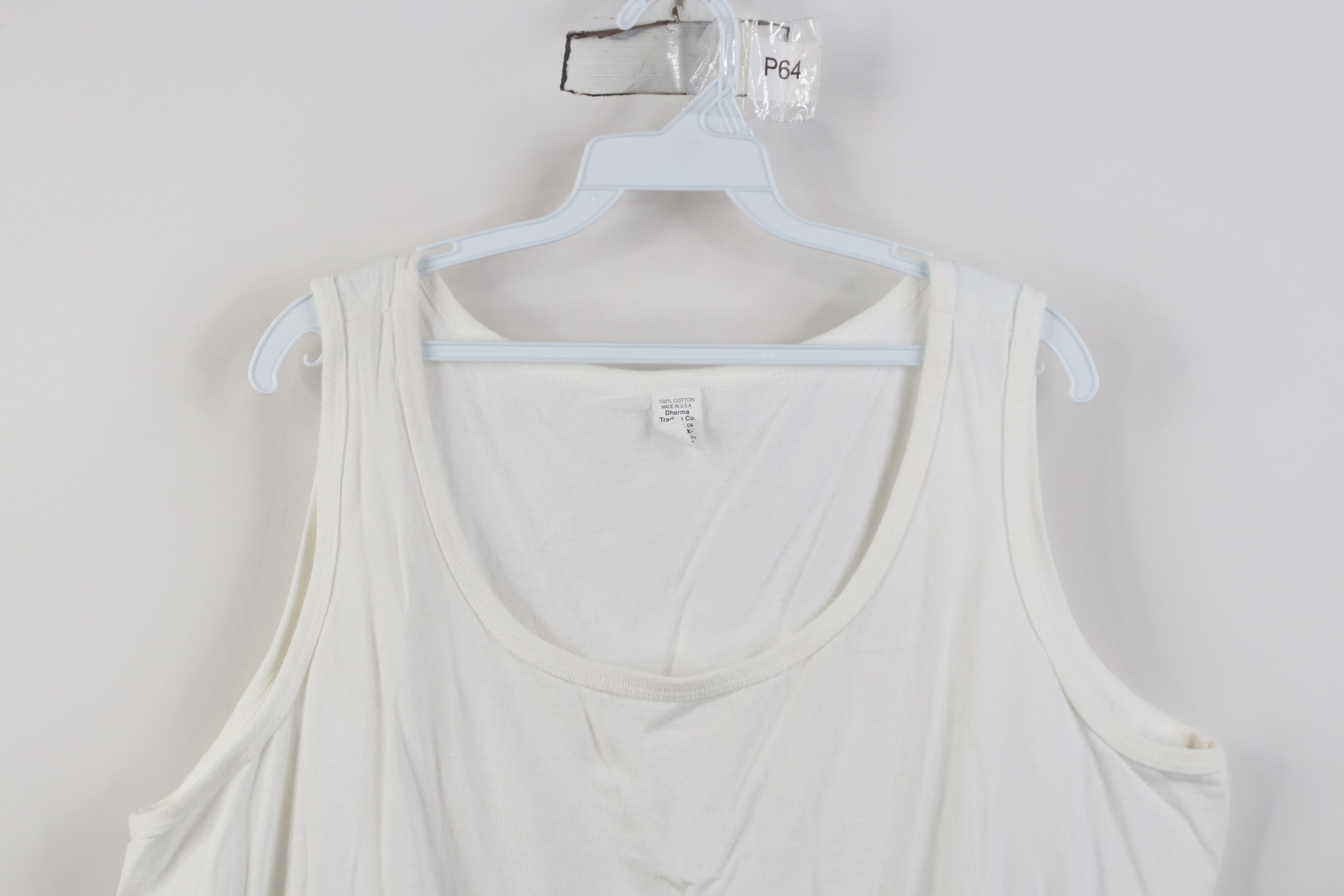 Vintage Vintage 90s Streetwear Cotton Tank Top T-Shirt White USA Size US XXL / EU 58 / 5 - 2 Thumbnail