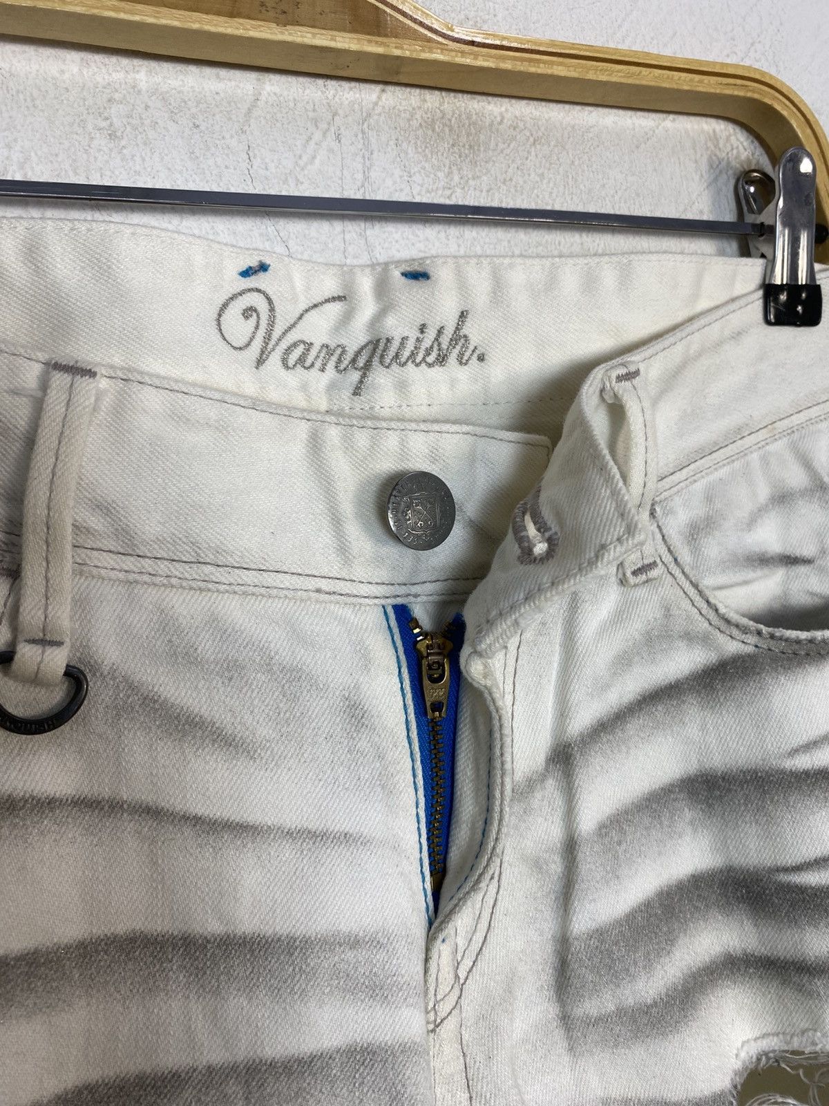 Vanquish Vanquish Gold Japan Denim Jeans Distressed Waist Size 31 Size 31" - 7 Thumbnail