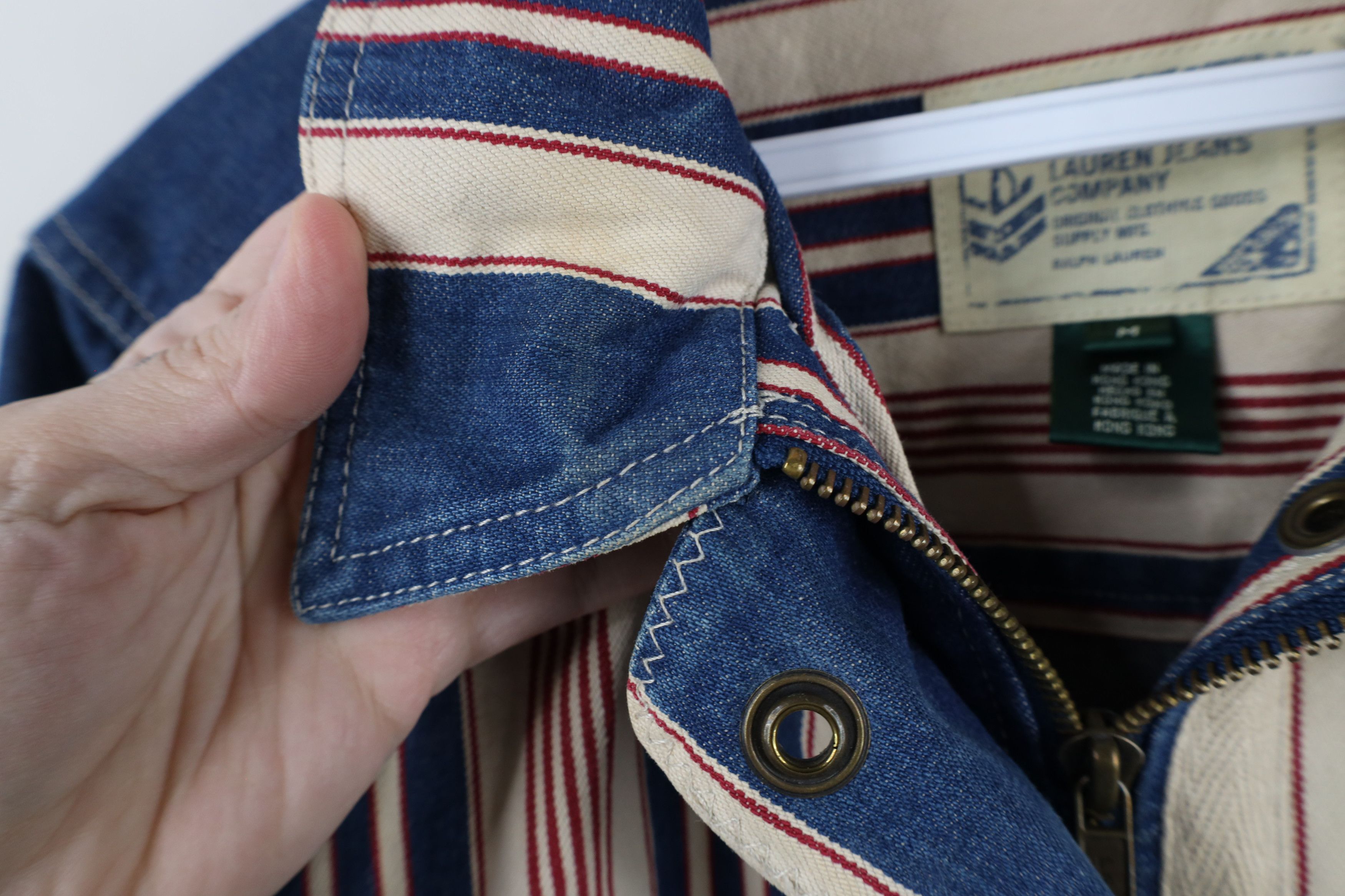 Ralph Lauren × Vintage Vintage 90s Ralph Lauren Denim Naval Chore Barn Jacket Size M / US 6-8 / IT 42-44 - 12 Thumbnail