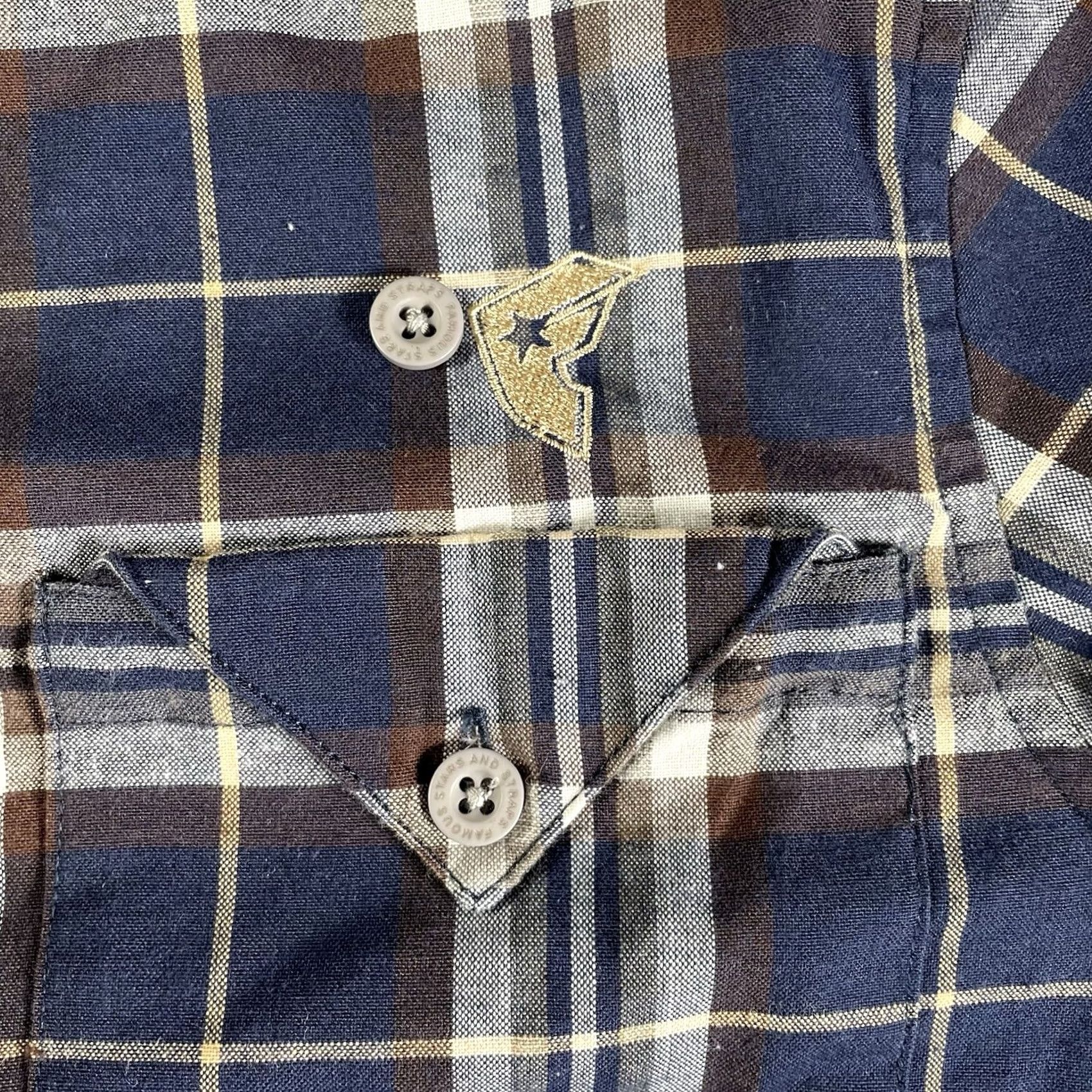 Barker Famous Stars & Straps Flannel Shirt Mens Small Plaid Travis Barker Long Sleeve Size US S / EU 44-46 / 1 - 5 Thumbnail