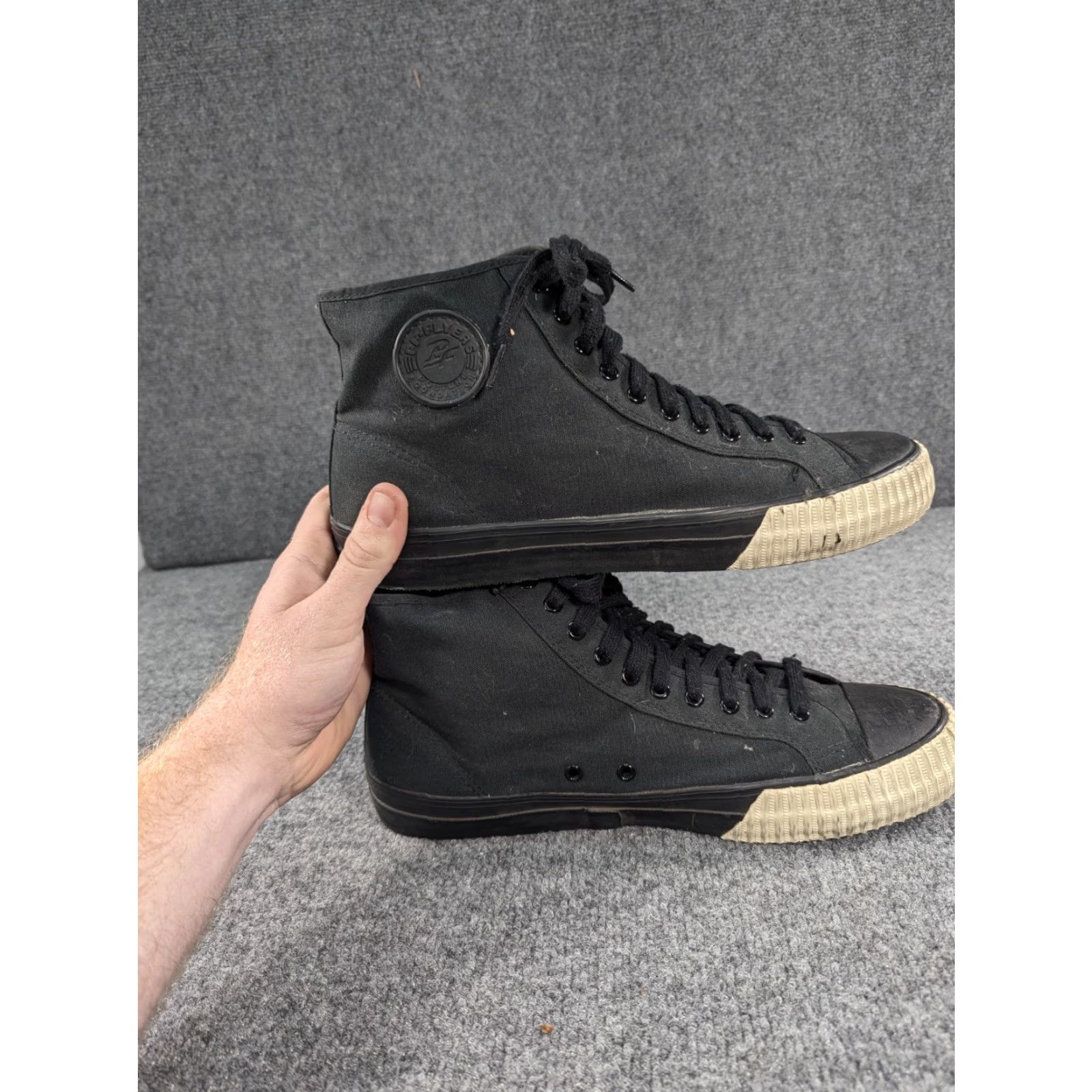 Vintage PF Flyers Mens 13 Black High Top Sneakers Shoes Casual Sneaker Canvas Size US L / EU 52-54 / 3 - 4 Thumbnail