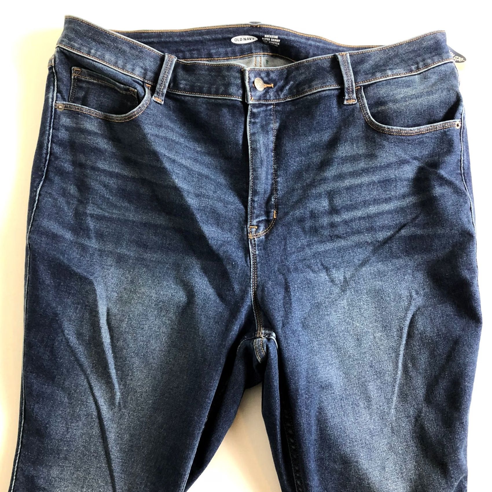 Old Navy VINTAGE Old Navy 360* Stretch Extra High Rise Rockstar Super Skinny Jean Women's Size 24 Blue | Jeans Slim Stretch Womens 24 Size 32" / US 10 / IT 46 - 3 Thumbnail