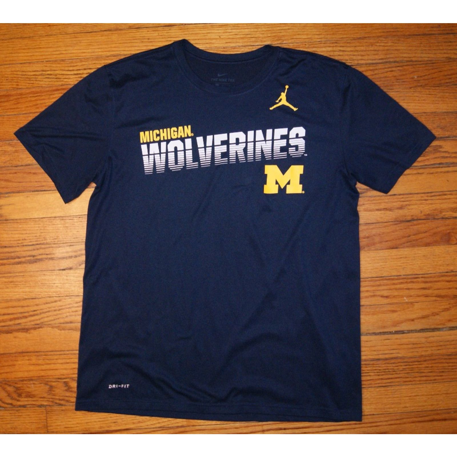 Nike Nike Tee Dri-Fit Michigan Wolverines TShirt Mens L Spell Size US L / EU 52-54 / 3 - 3 Thumbnail