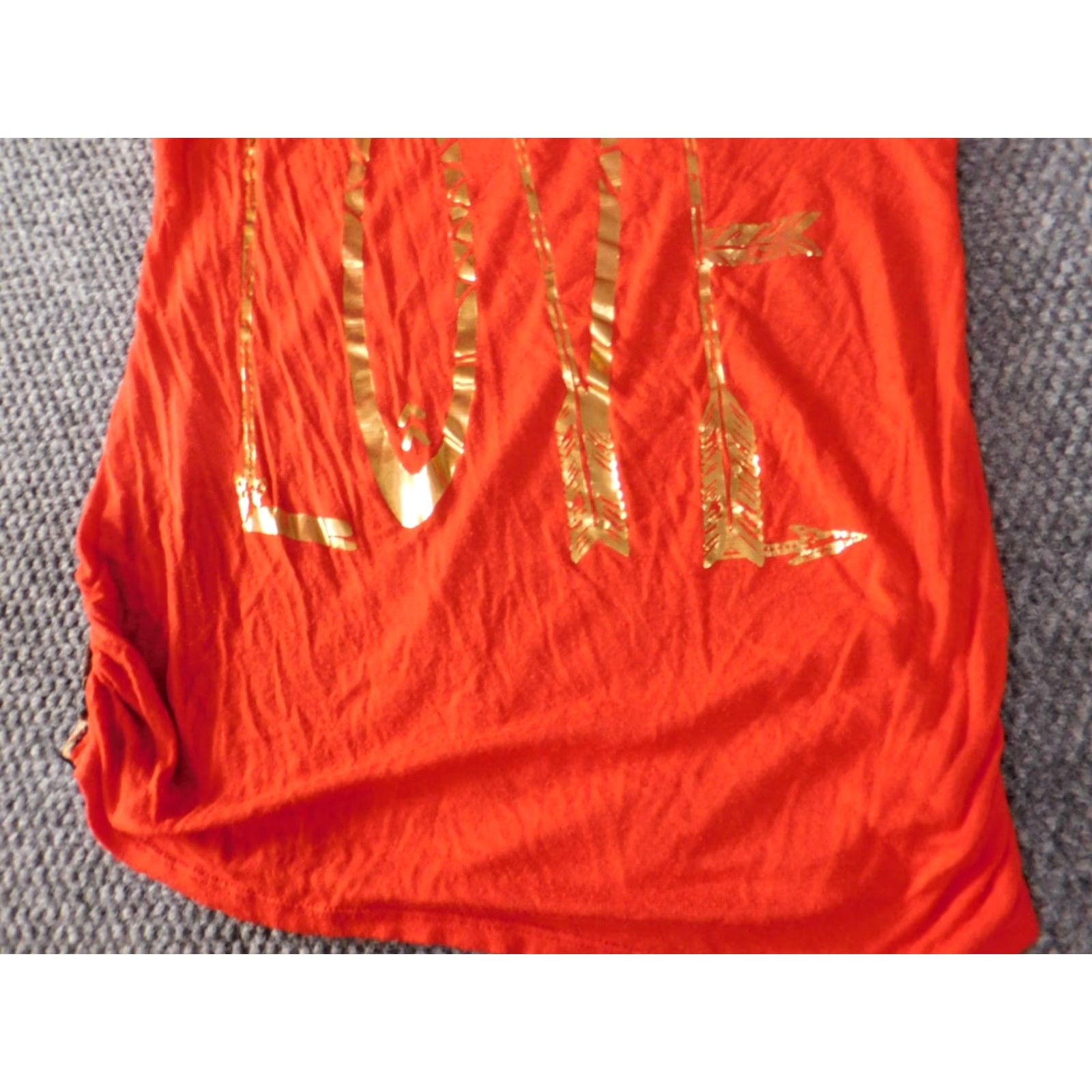 Vintage Free Kisses Blouse Shirt Womens Large Red Animal Print Love Pattern Short Sleeve Pullover Casual L Womens Size L / US 10 / IT 46 - 4 Thumbnail