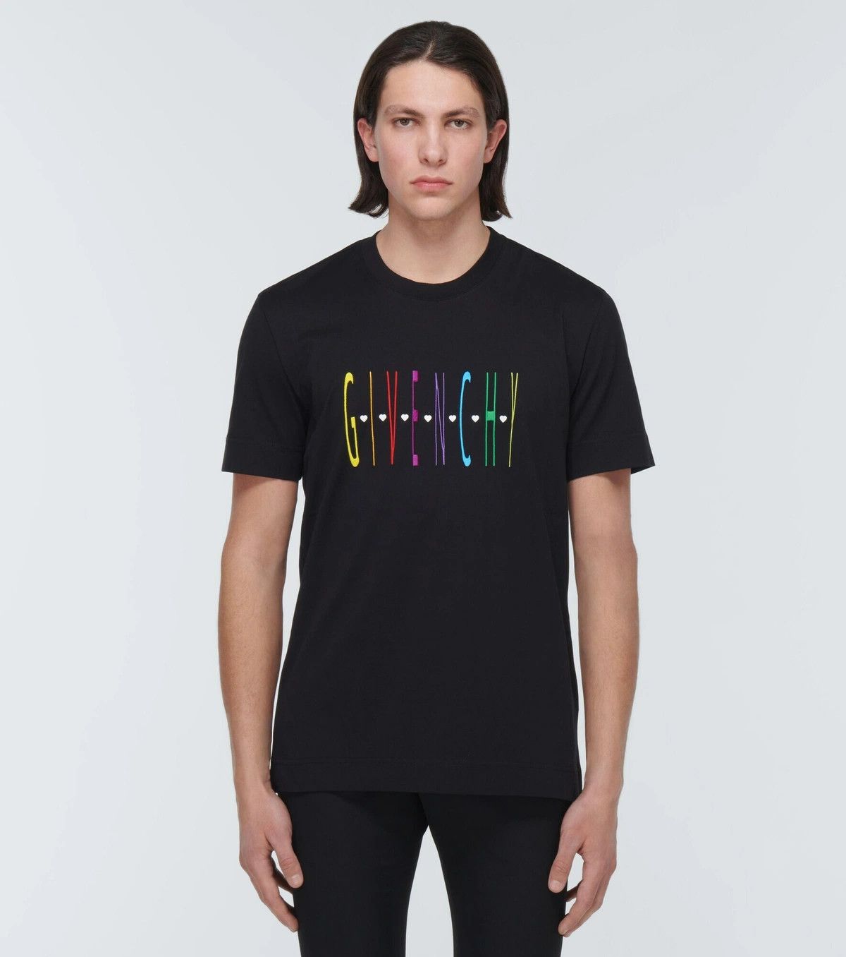Givenchy x Disney Black Embroidered Rainbow Heart Logo T-Shirt Size XS / US 0-2 / IT 36-38 - 2 Thumbnail