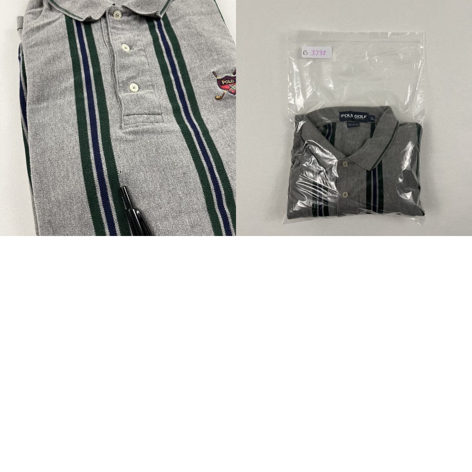 Vintage VINTAGE Polo Golf Ralph Lauren Polo Shirt Mens XL Gray Striped 100% Cotton Retro Crest Logo/Classic Sports Shirt Mens XL Gray Striped Cotton Size US XL / EU 56 / 4 - 8 Thumbnail