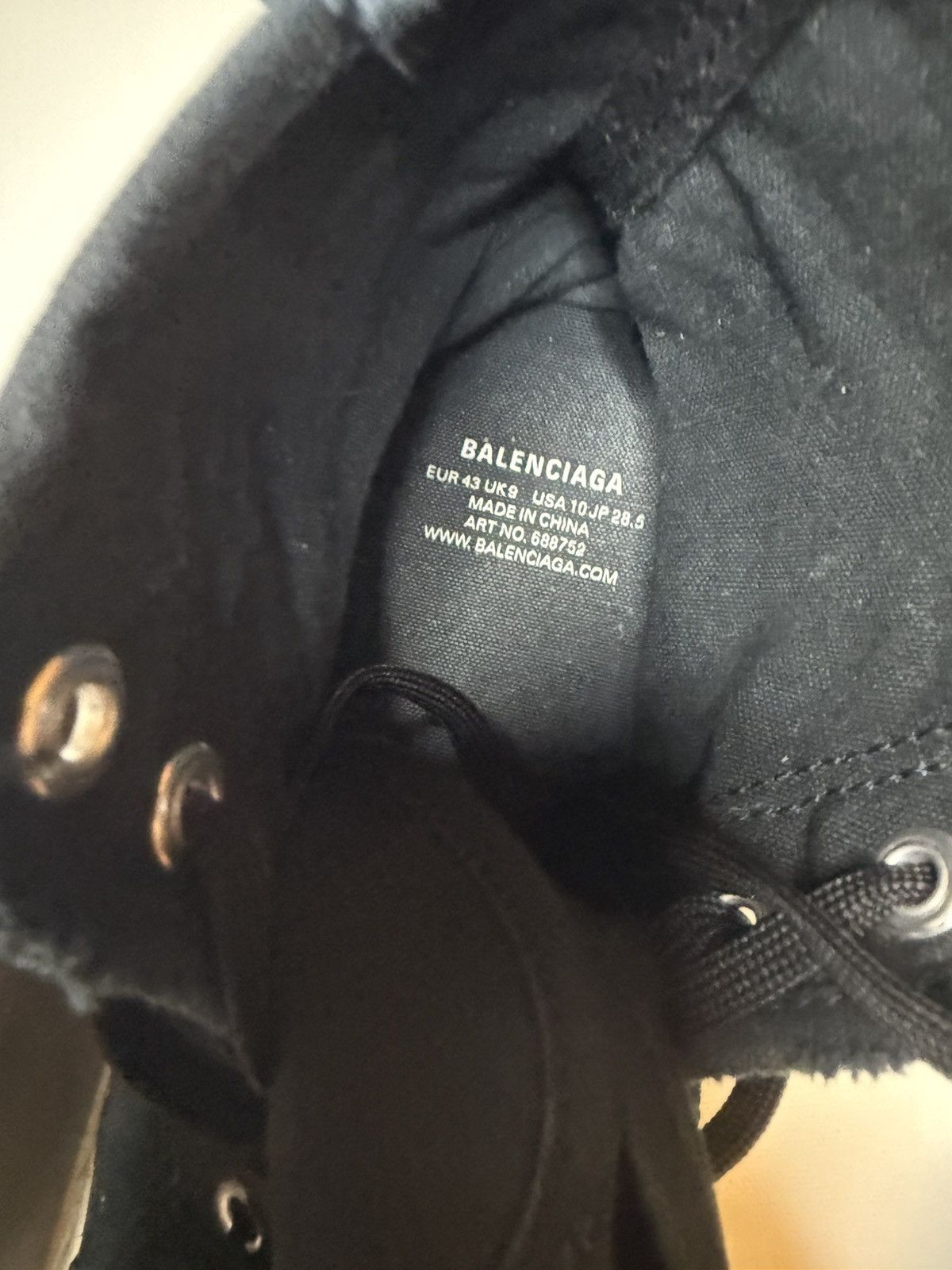 Balenciaga Balenciaga Paris High Top Sneakers Black Distressed Canvas Size US 10.5 / EU 43-44 - 8 Thumbnail