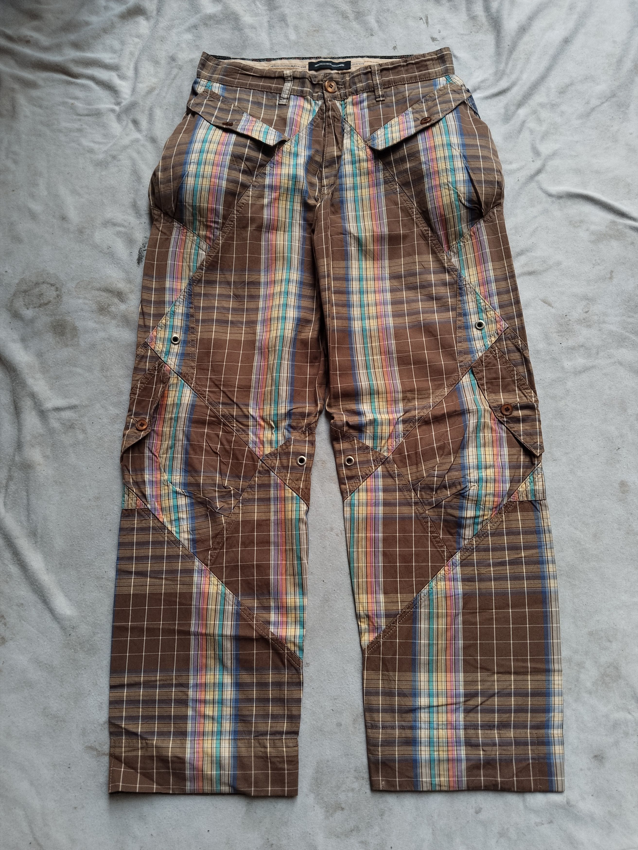Alexandre herchcovitch multi pocket plaid pant