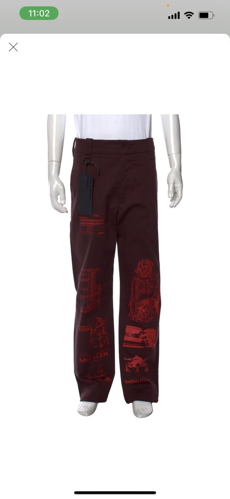 image of Enfants Riches Deprimes Collage Trousers in Red, Men's (Size 36)