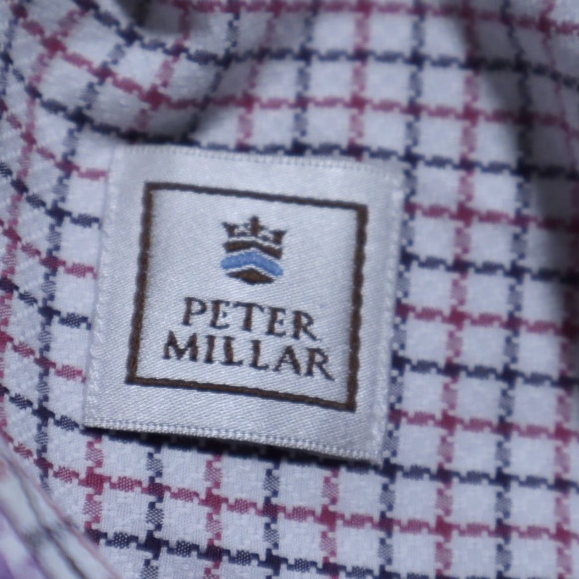 Peter Millar Peter Millar Shirt Purple Men L Check Button Down Textured Flip Cuff Cotton Size US L / EU 52-54 / 3 - 6 Thumbnail