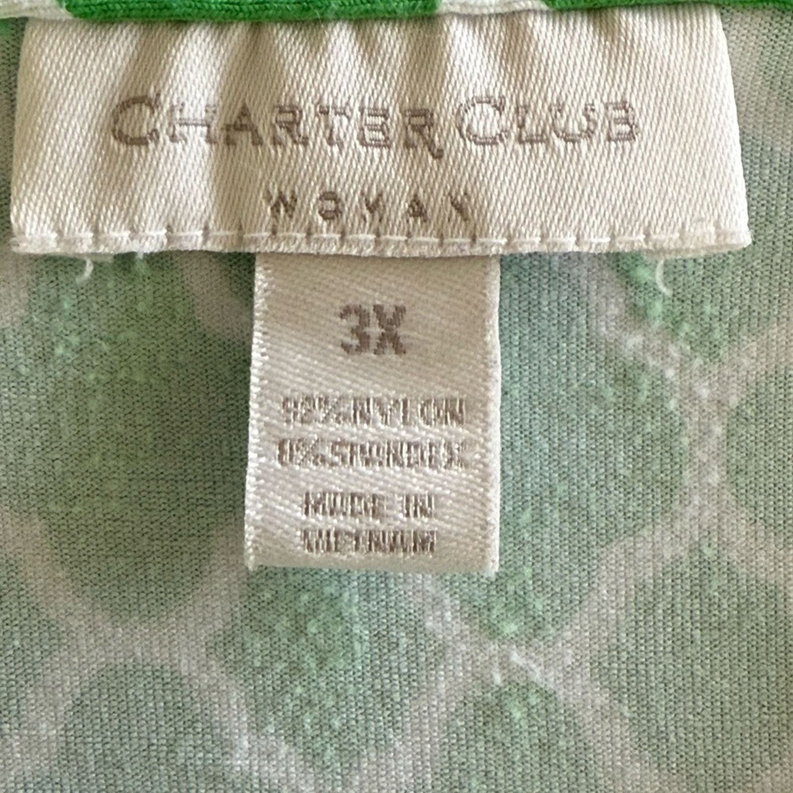 Other Vintage Charter Club Women’s 3x Green & White Button-Down Size 3XL / US 20-22 - 9 Thumbnail