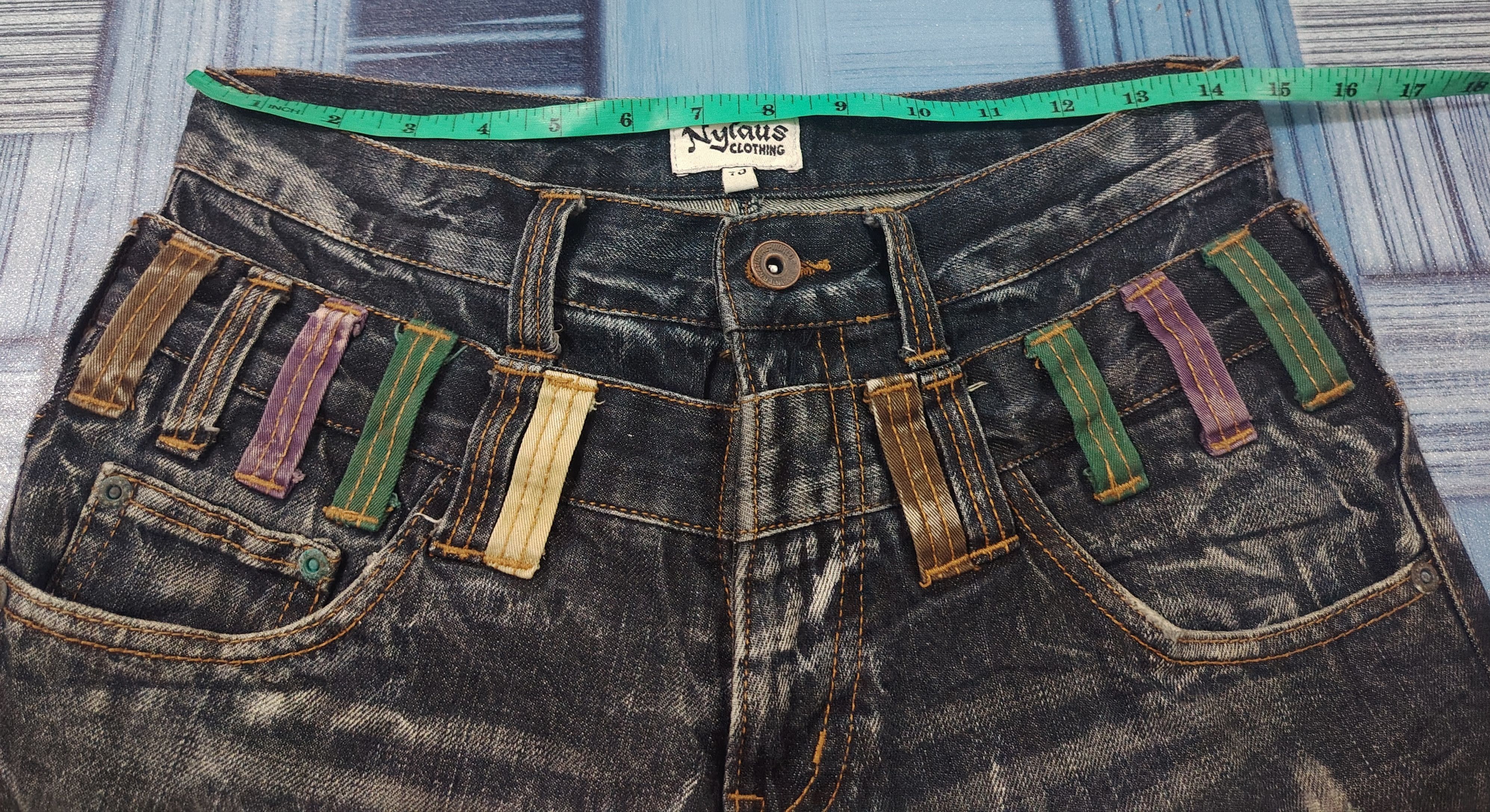 Who Decides War Japanese Nylaus Double Waist Distressed Jeans Size US 29 - 23 Thumbnail