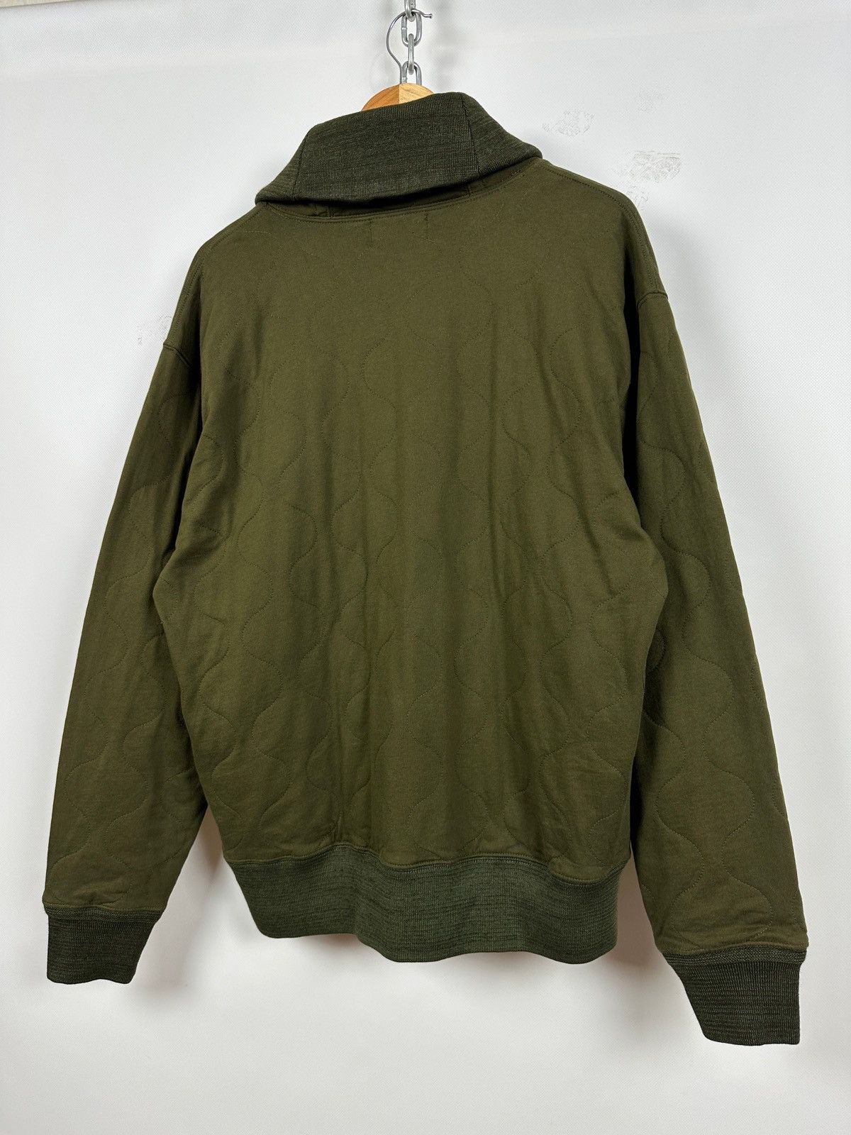 RRL Ralph Lauren RRL Ralph Lauren Khaki Quilted Shawl Collar Sweatshirt Size US XL / EU 56 / 4 - 15 Thumbnail