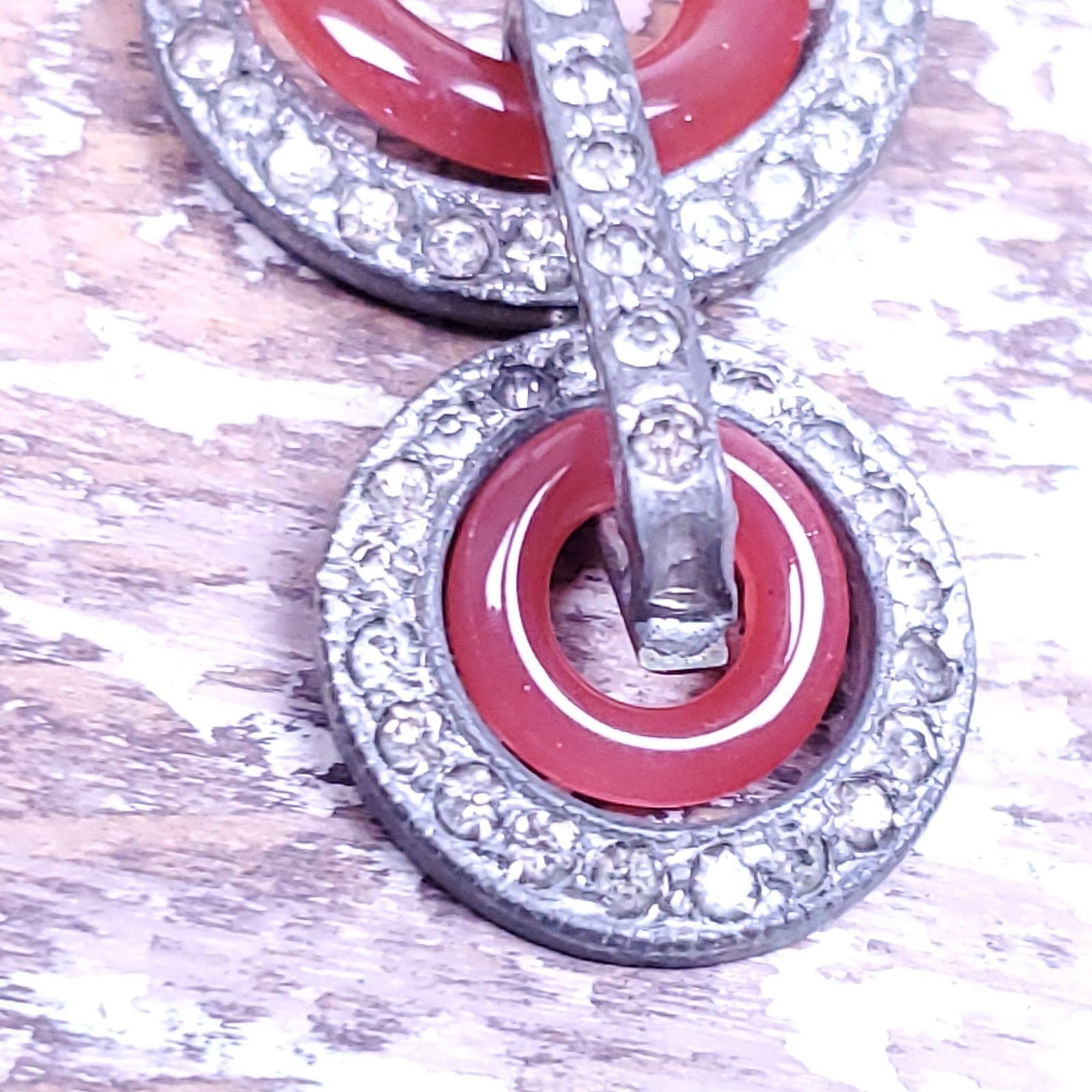 Other Art Deco Pin Brooch Silvertone Rhinestones Antique C Clasp Size ONE SIZE - 4 Thumbnail