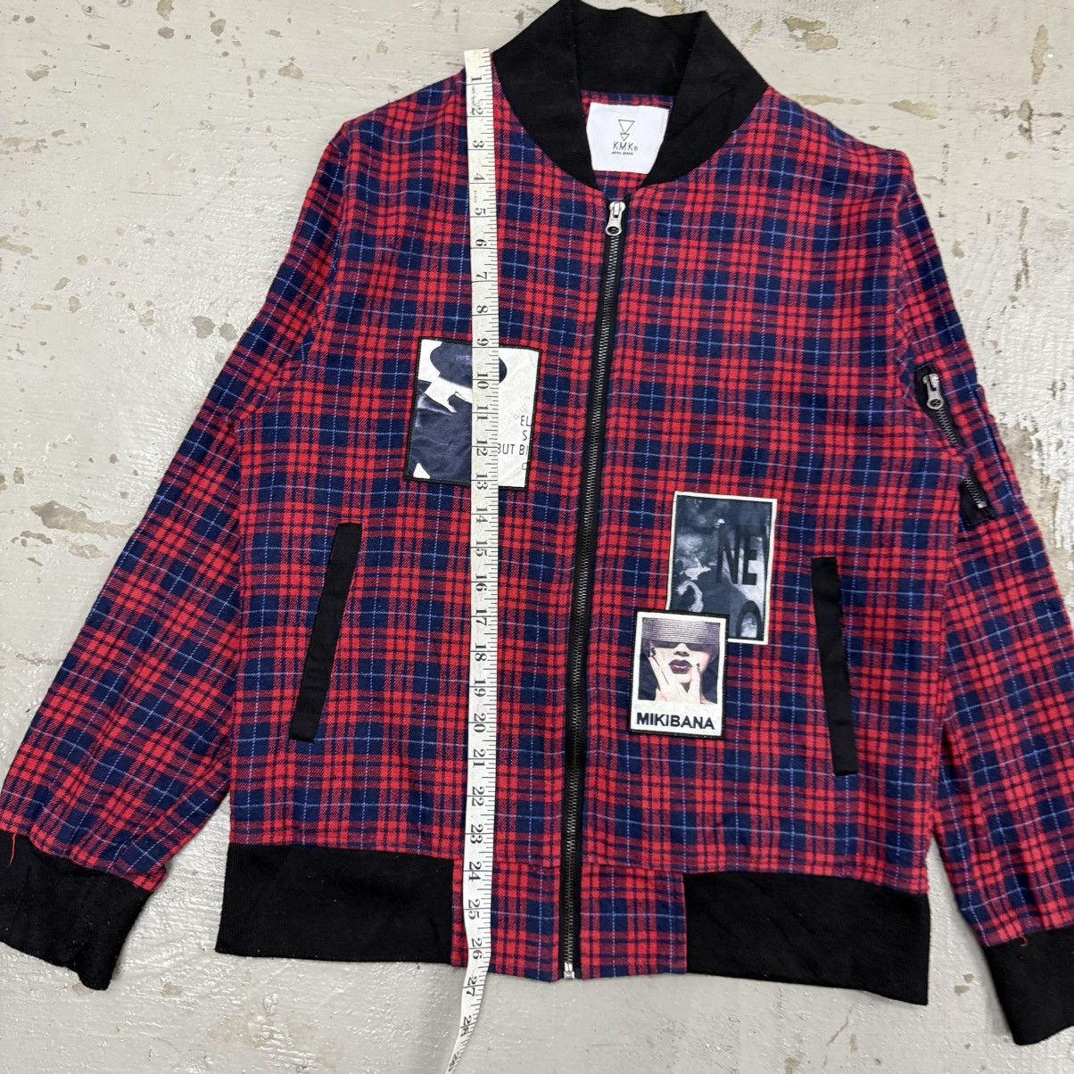 Japanese Brand Raf Simons Riot Riot Riot Style KMK Plaid Bomber Jacket Size US L / EU 52-54 / 3 - 8 Thumbnail