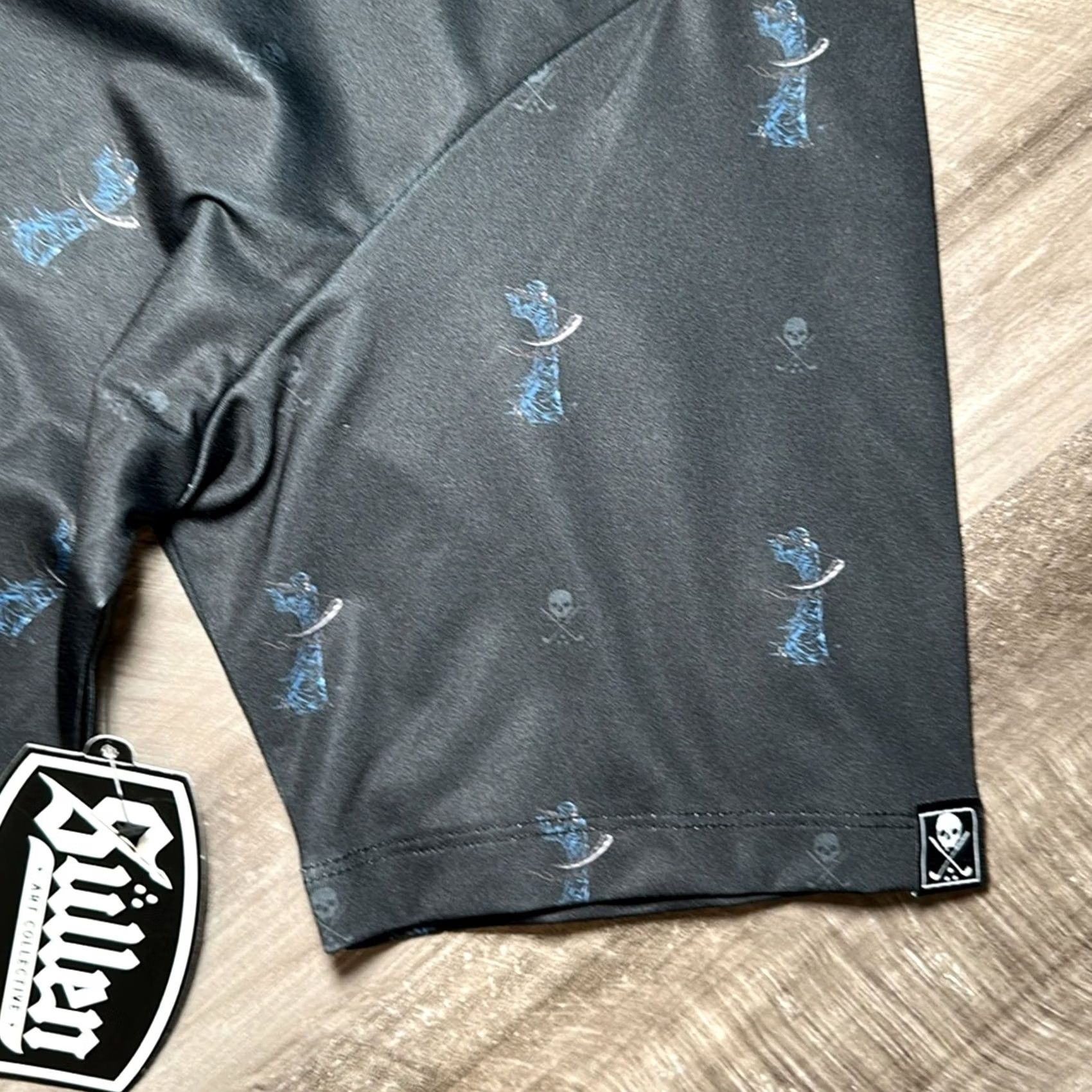 Vintage Sullen Art Collective Teed Off Skull Grim Reaper Golf Polo - Small Mens Black Polo Shirt Size US S / EU 44-46 / 1 - 4 Thumbnail