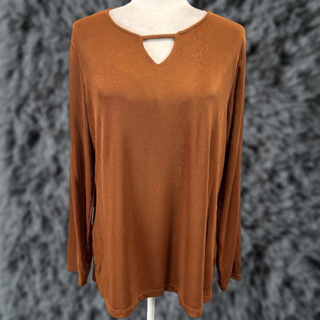 Coldwater Creek Coldwater Creek Slinky Top Shirt Sz Large Rust Made USA Travel Comfort Size L / US 10 / IT 46 - 1 Thumbnail
