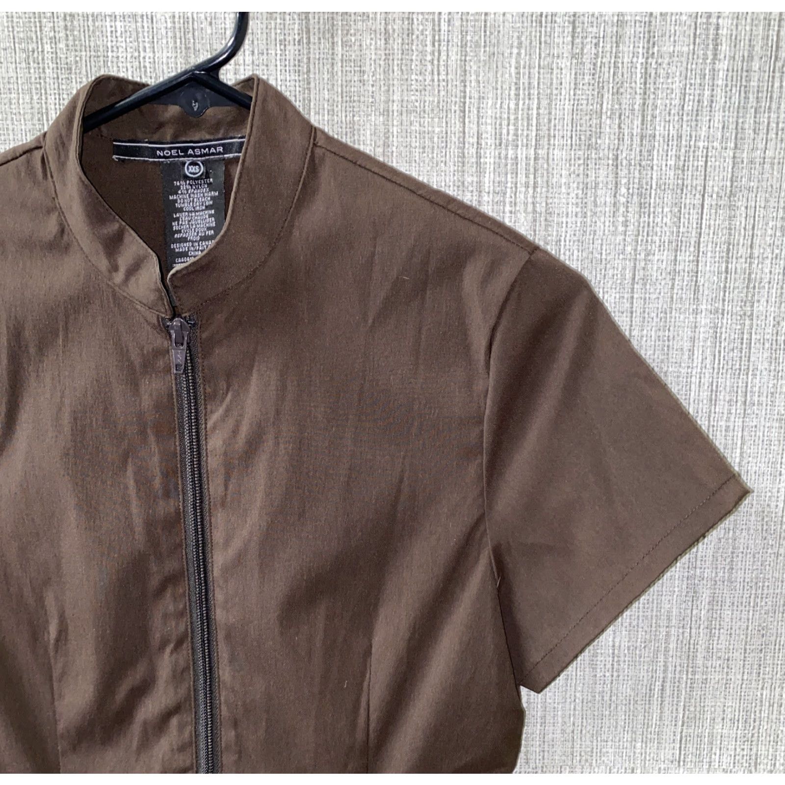 Vintage Noel Asmar Women Brown Polyester/Nylon Full Zip Jacket 2XS Regular Full Zip Jacket Womens Brown 2XS Noel Asmar Size XXS / US 00 / IT 34 - 2 Thumbnail