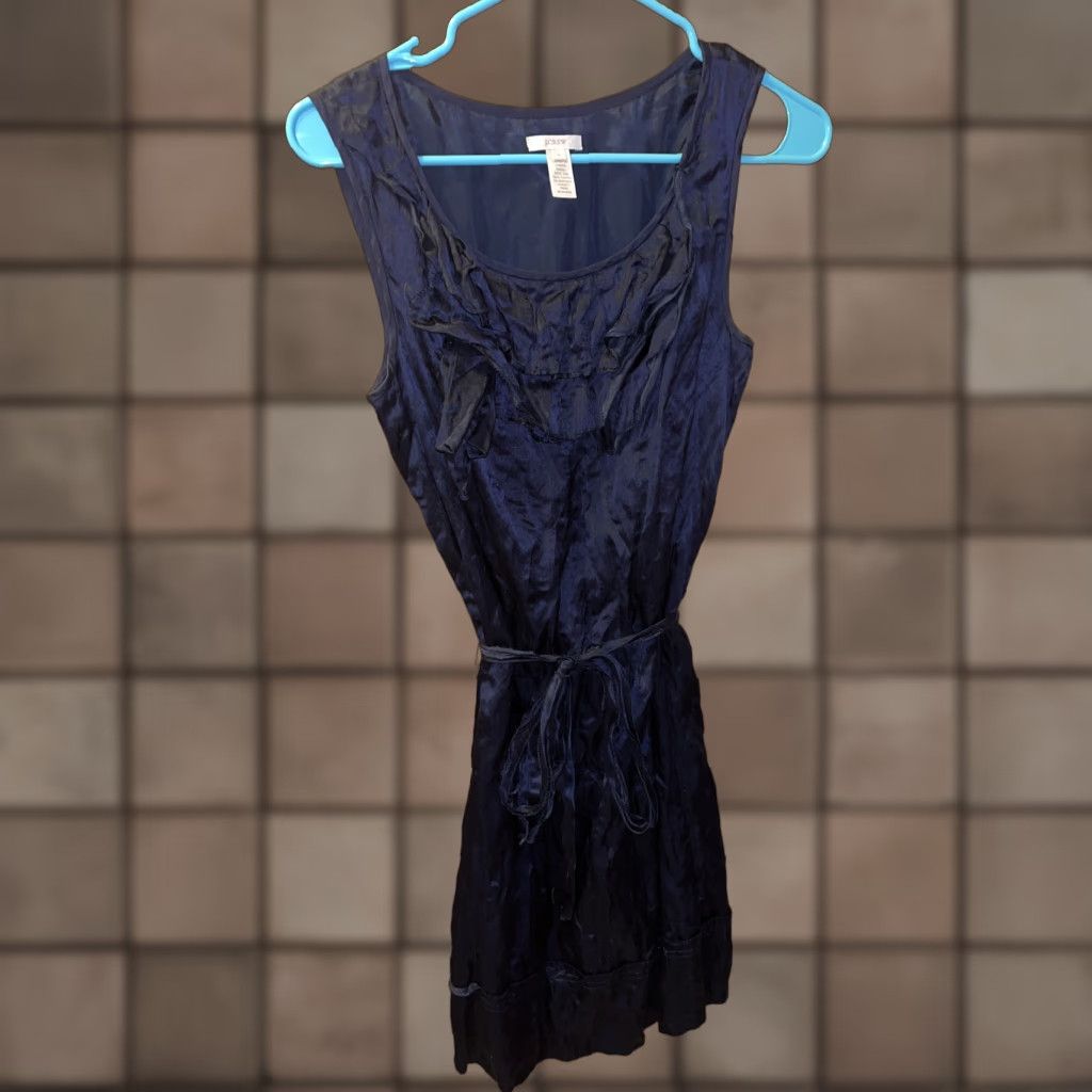 J.Crew J.CREW Women Dress Sleeveless Short Belted Silk Cotton Ruffle Tie Black Size 6 Summer Fall Spring Size M / US 6-8 / IT 42-44 - 1 Thumbnail