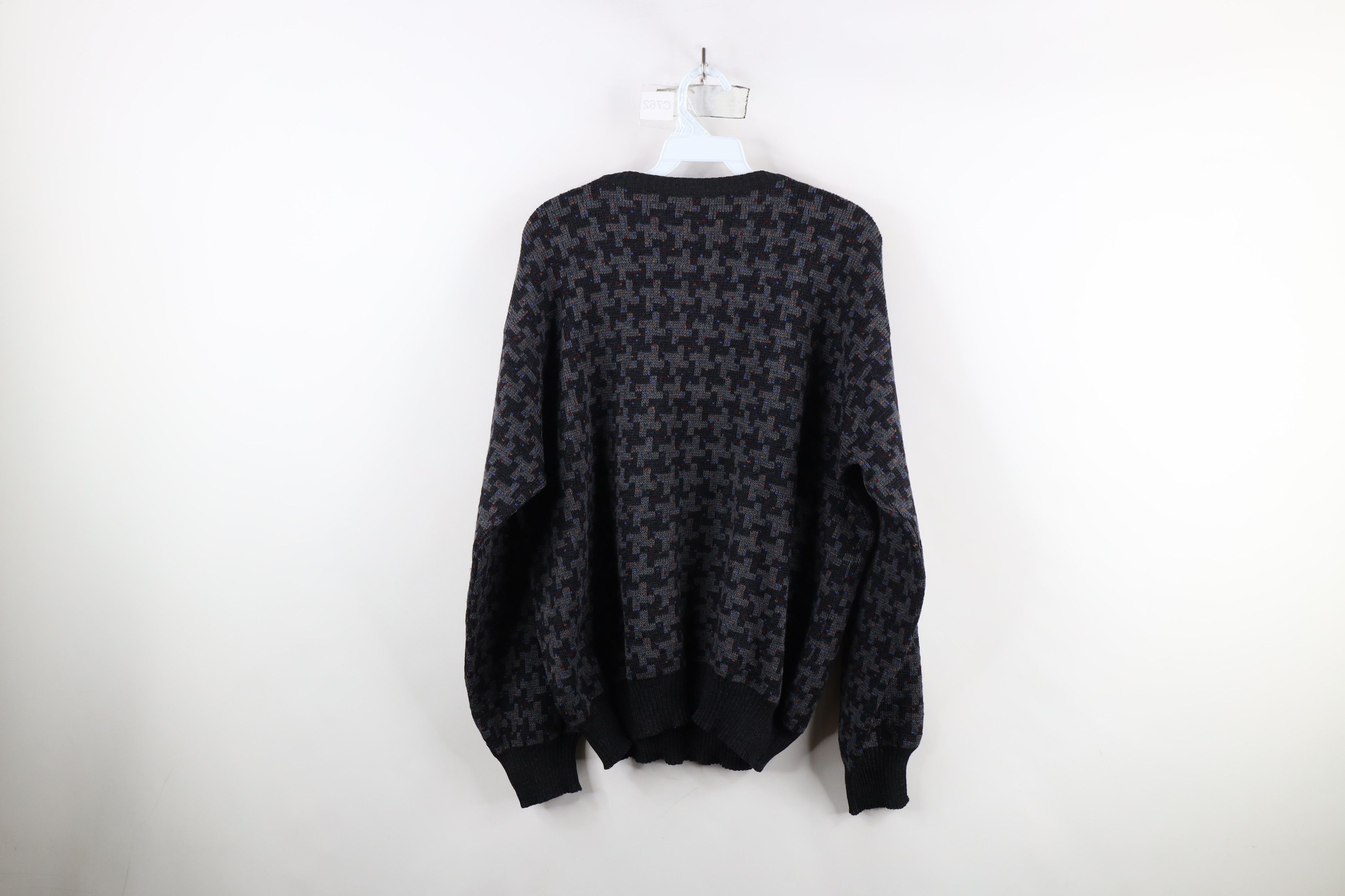 Vintage Vintage 90s Streetwear Fleck Houndstooth Wool Knit Sweater Size US XL / EU 56 / 4 - 9 Thumbnail