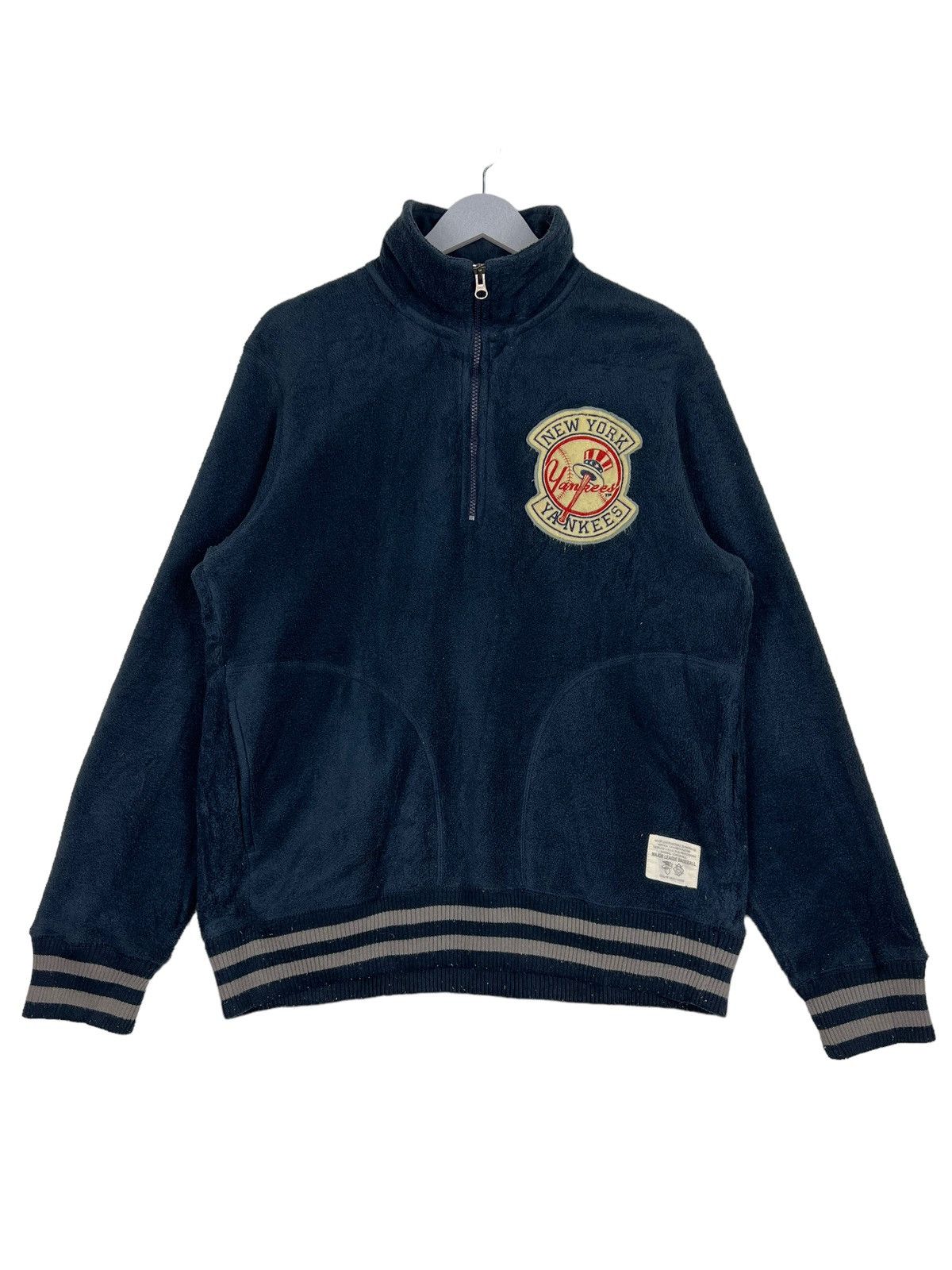Japanese Brand 🔥 VINTAGE NEW YORK YANKEES MLB ANORAK FLEECE Size US XL / EU 56 / 4 - 1 Thumbnail