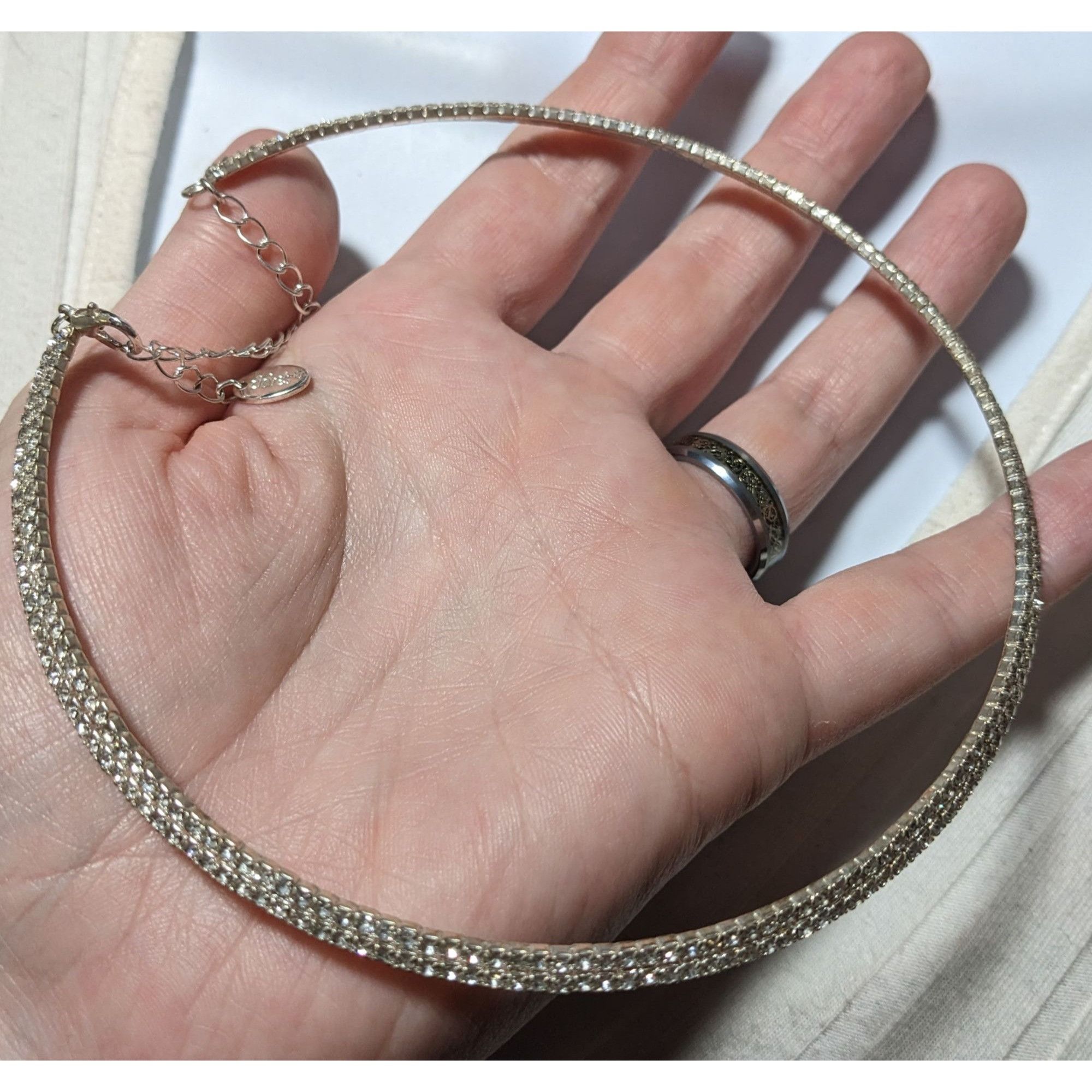 Other Claire's Y2K Silver Rhinestone Collar Necklace Size ONE SIZE - 10 Thumbnail