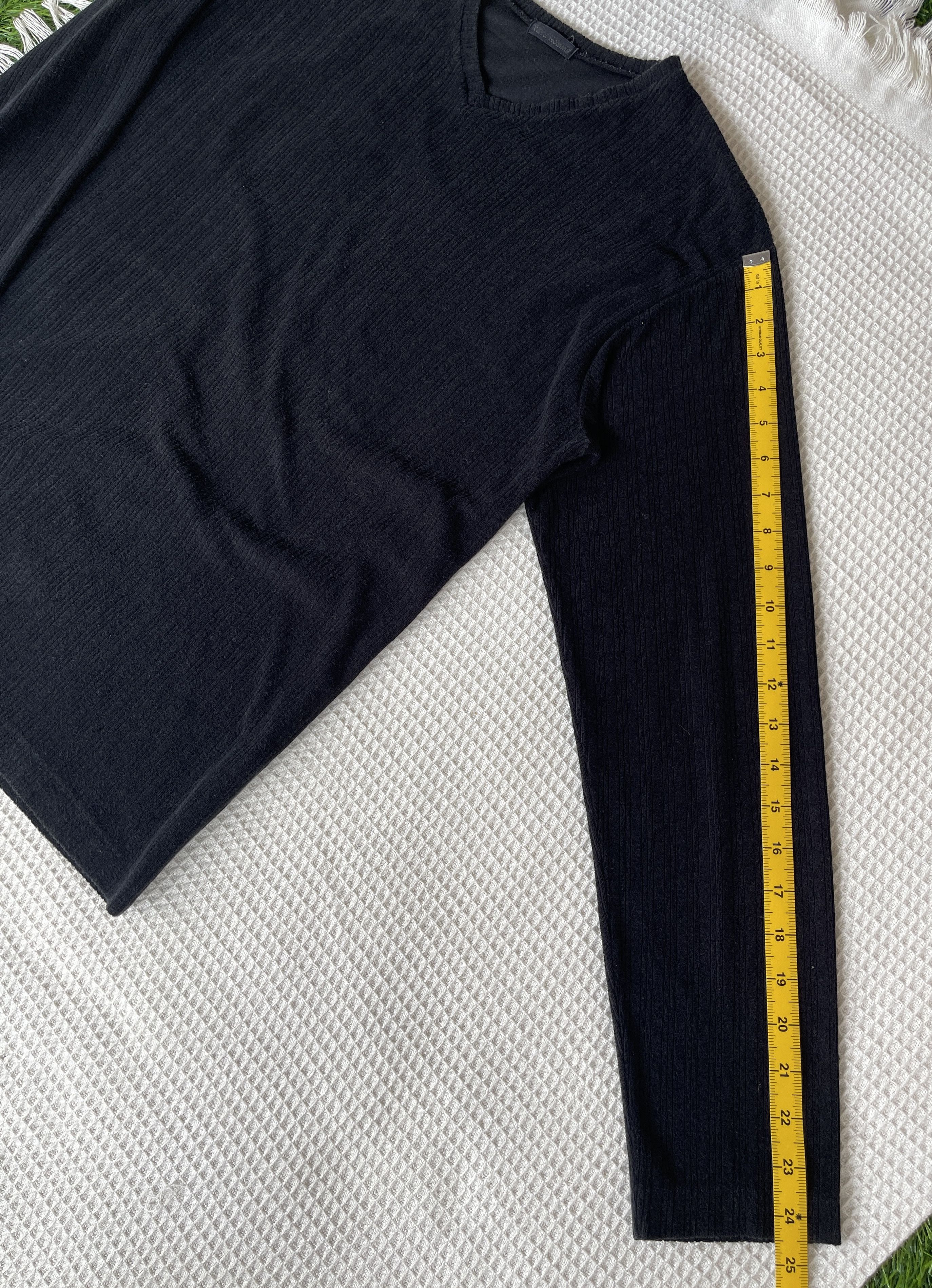 Issey Miyake Vintage’90s🔥TETE HOMME🔥V Neck Black Long Sleeve Tshirt Size US M / EU 48-50 / 2 - 10 Thumbnail