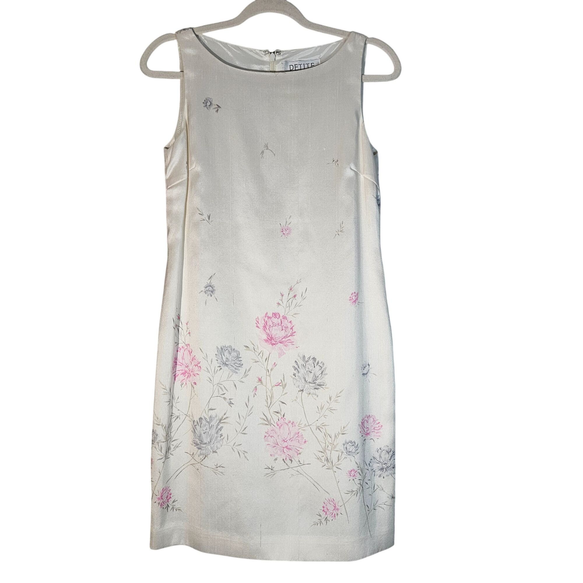 Other Petite Sophisticate Sleeveless Silk Floral Sheath Dress 6 Pi Size M / US 6-8 / IT 42-44 - 2 Thumbnail