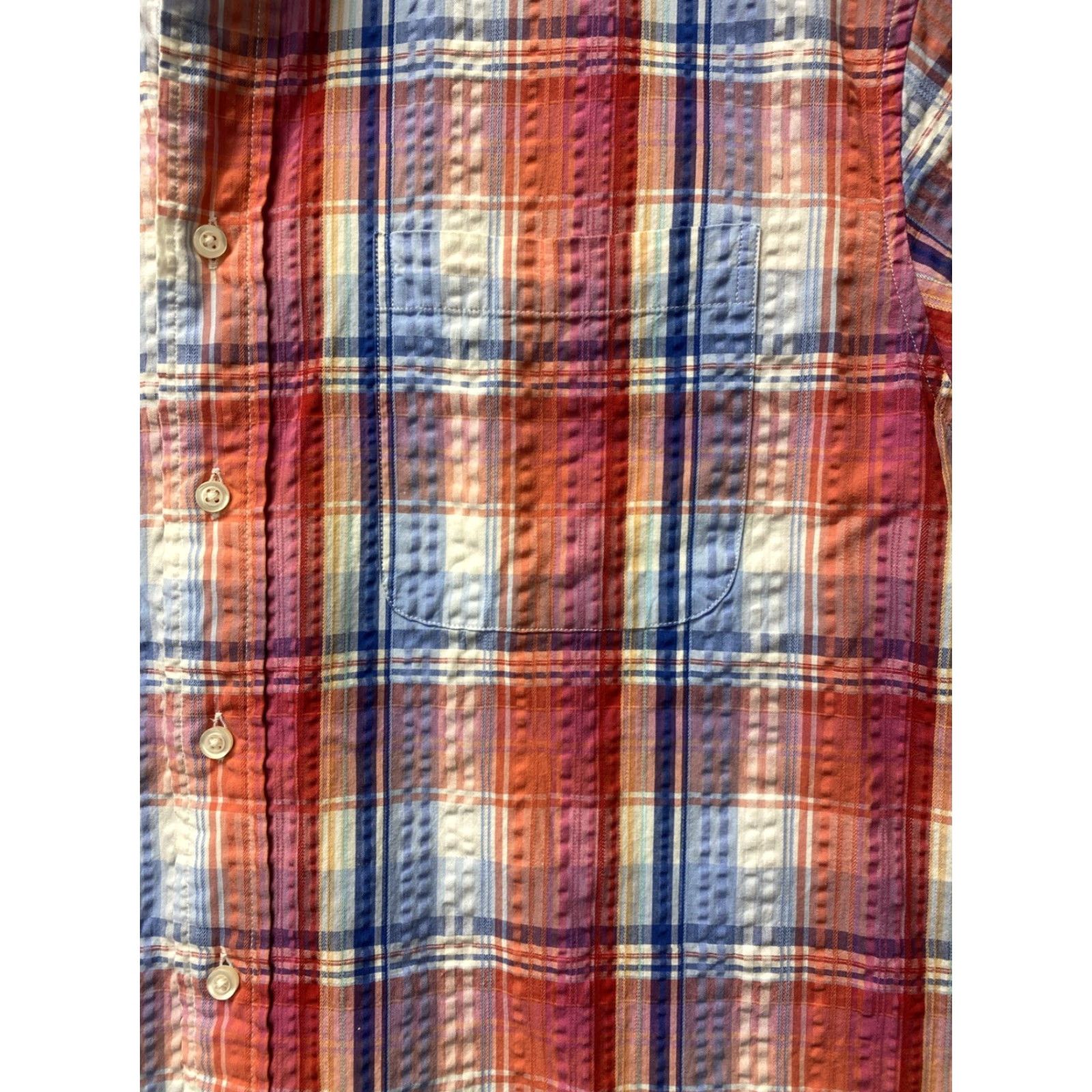 Jos. A. Bank Jos. A. Bank Button Down Shirt Sz L Light Blue Cotton Seersucker Modern Size US L / EU 52-54 / 3 - 4 Thumbnail