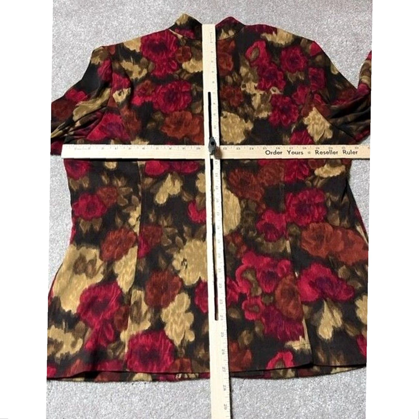 Element VINTAGE 90s Y2K Full Zip Jacket XL Floral Dark Romantic Whimsigoth Boho Fall Womens XL Black Elementz Blouse Jacket Size XL / US 12-14 / IT 48-50 - 4 Thumbnail