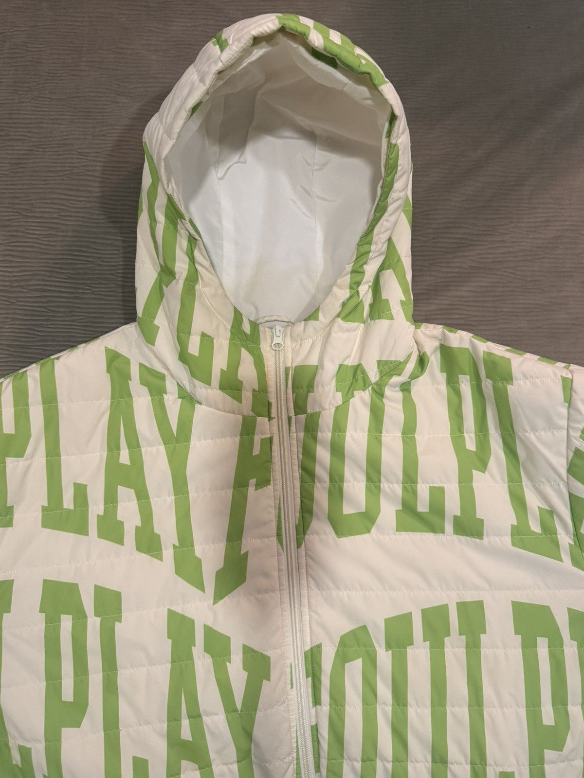 Foulplay Company Foulplay Collegiate Logo All Over Puffer Jacket Cream Size US XL / EU 56 / 4 - 4 Thumbnail