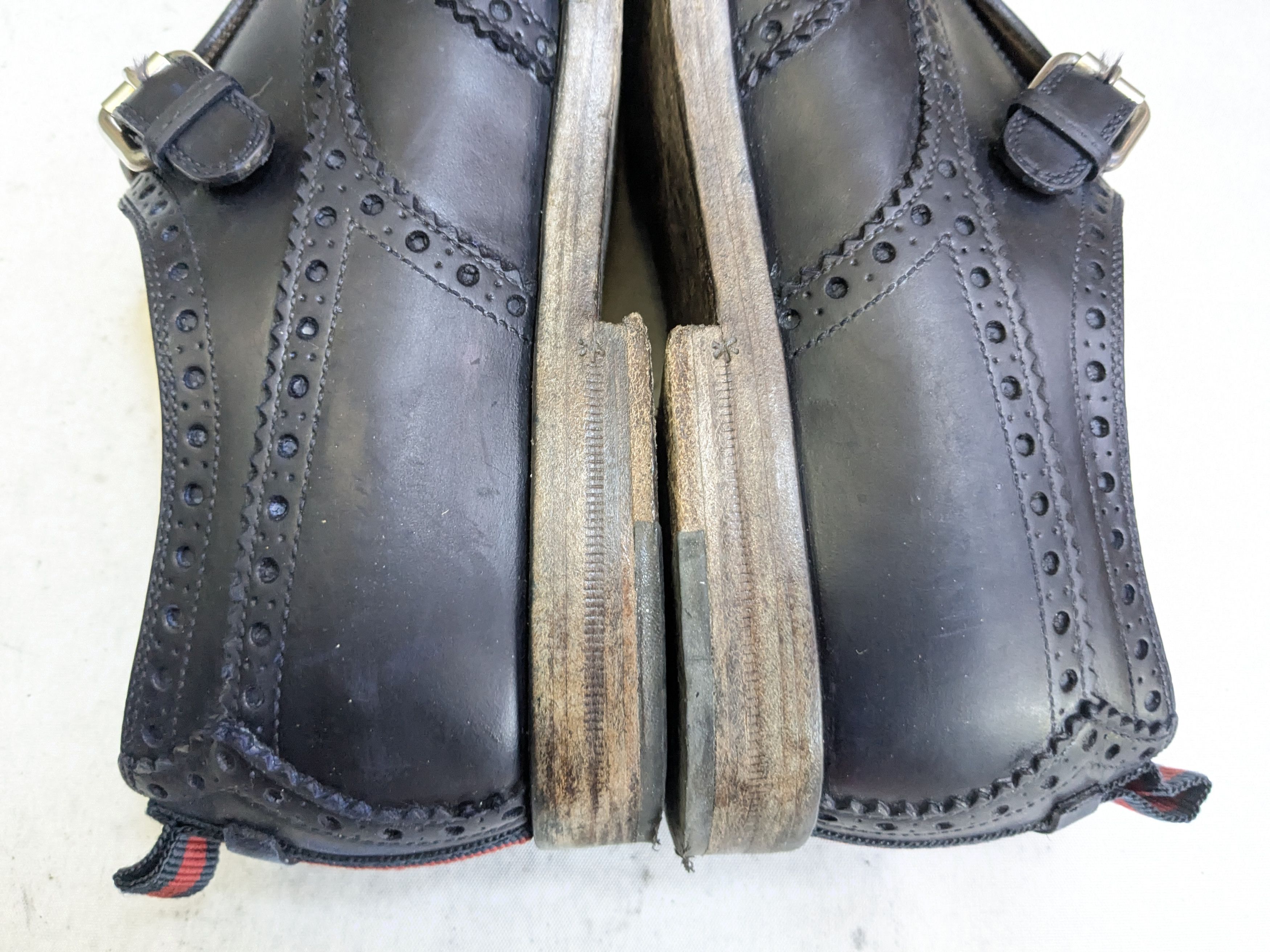 Gucci Gucci Double Monkstrap Brogues Navy Blue 10 Leather Size US 10 / EU 43 - 11 Thumbnail