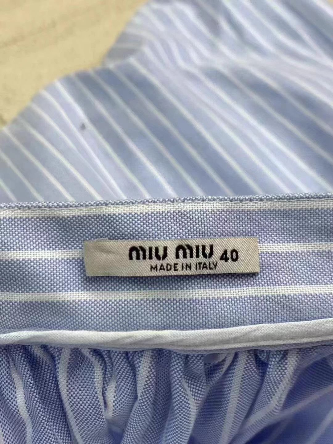 Miu Miu Miu Miu Lace Trim Stripe Skirt 40 Like New 100% Cotton Size 27" / US 4 / IT 40 - 4 Thumbnail