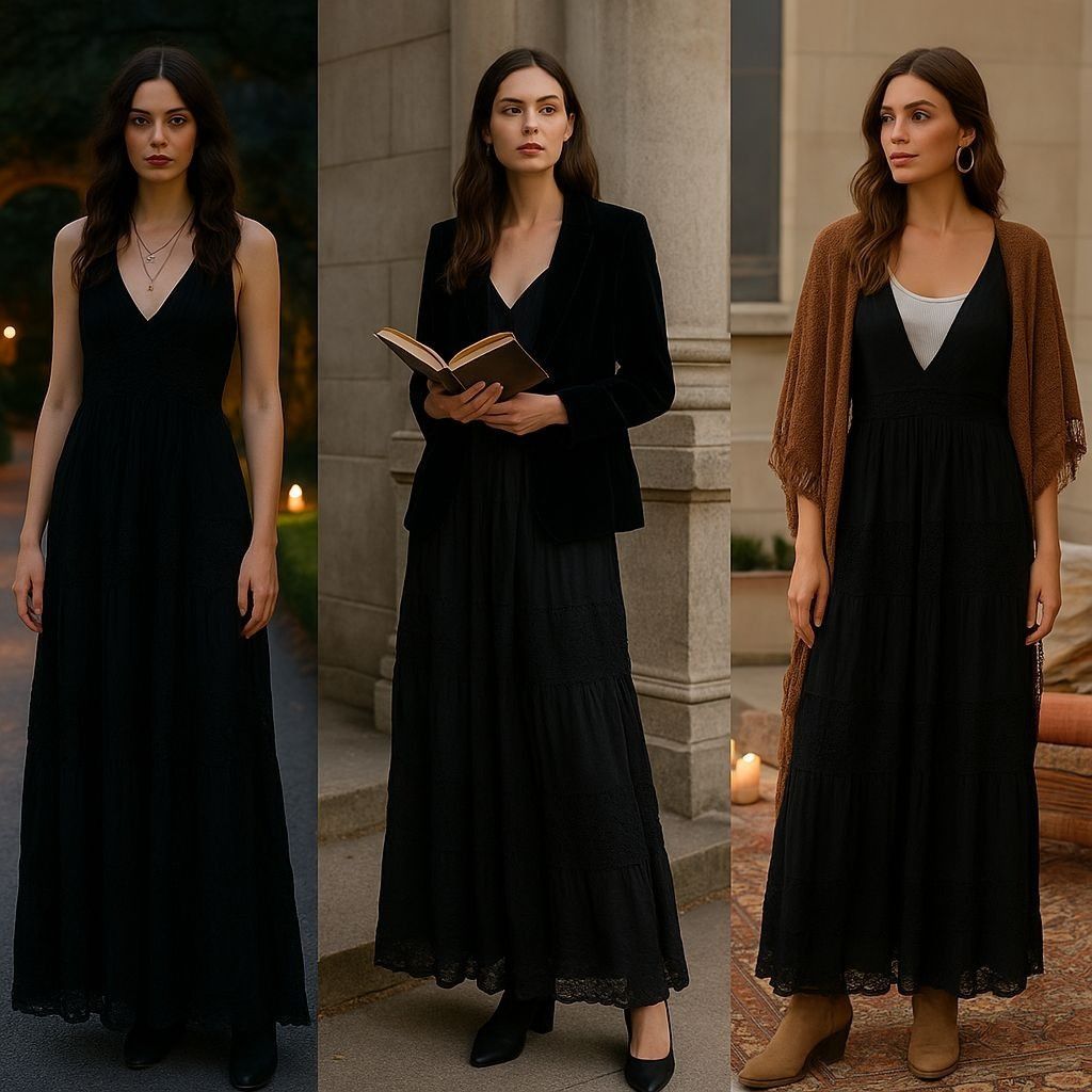 Other Candalite Women's Black Lace & Tan Maxi Dress 3X | Grailed