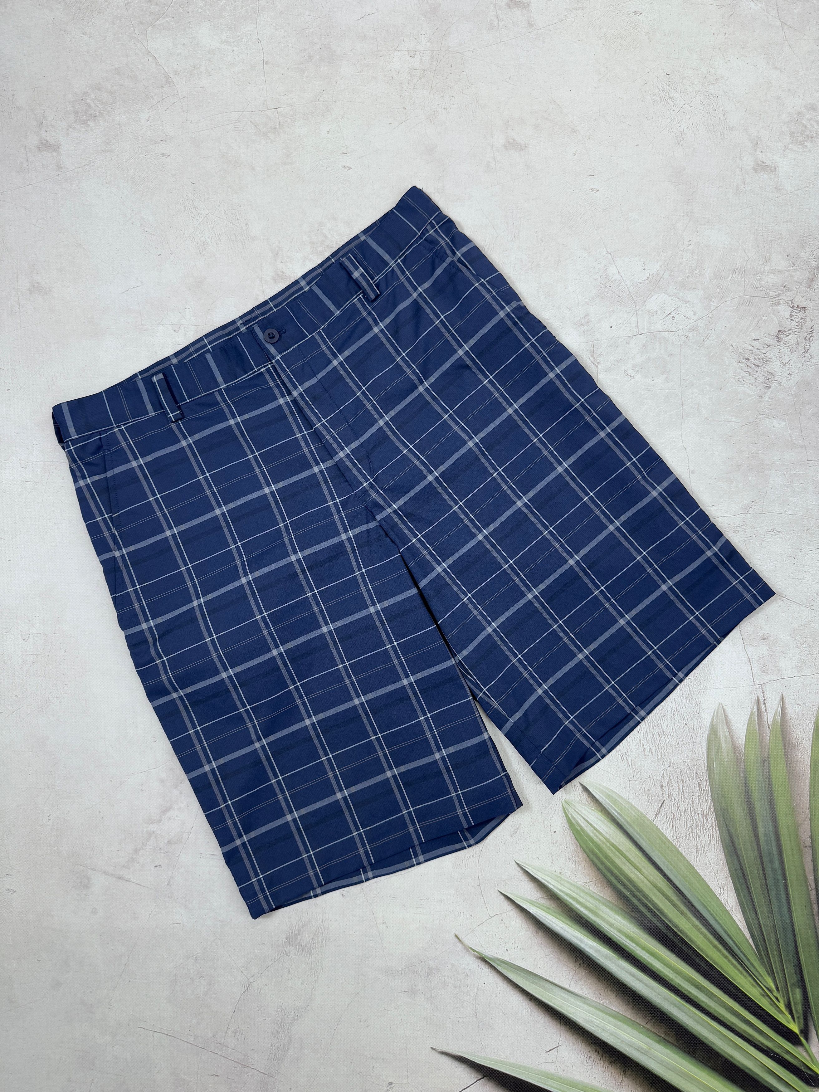 Nike × Vintage Nike Golf Shorts Swoosh Logo Navy Blue & Check Size US 34 / EU 50 - 1 Thumbnail