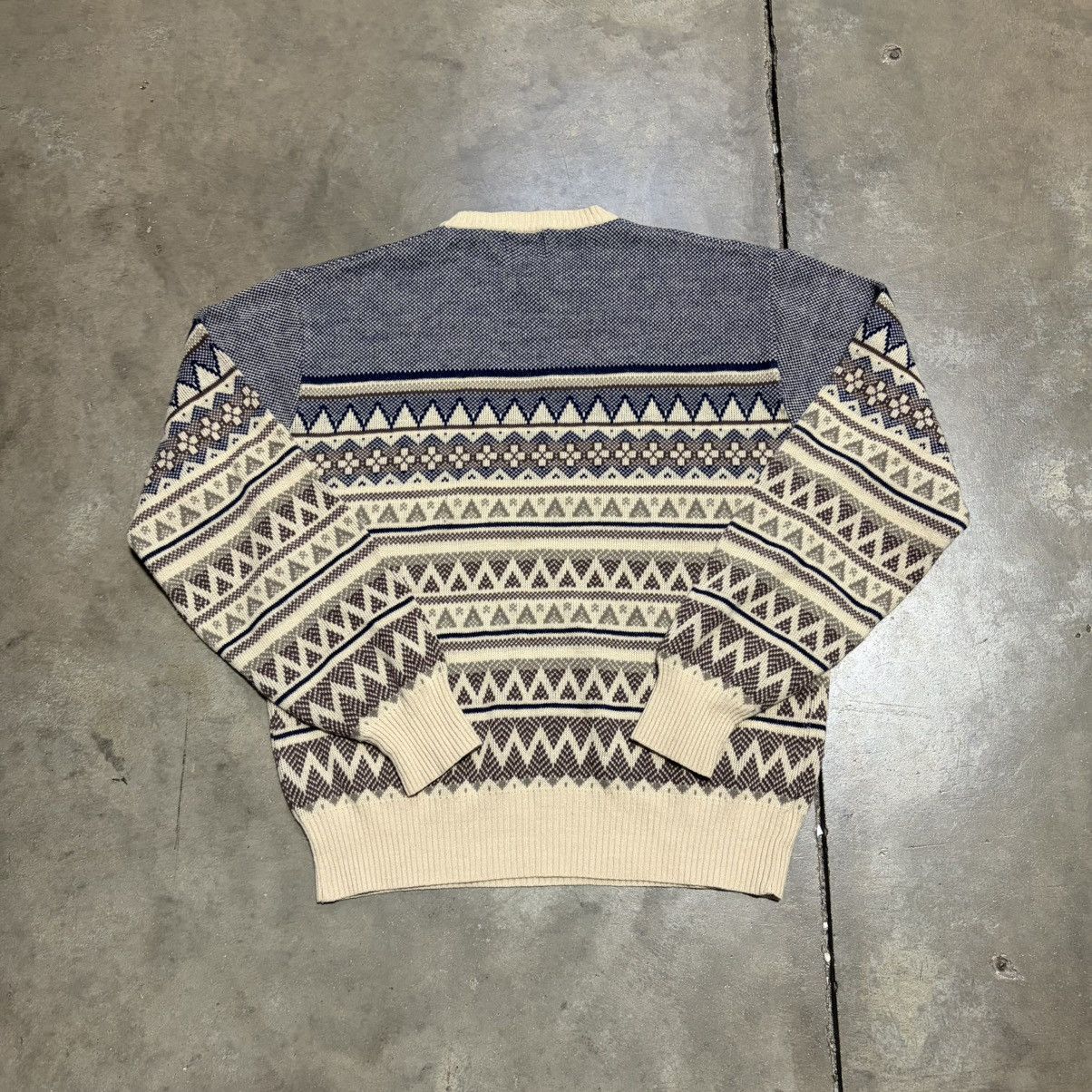 Vintage Vintage Fair Isle Striped Sweater Geometric Gary Reed 80s Size US L / EU 52-54 / 3 - 9 Thumbnail
