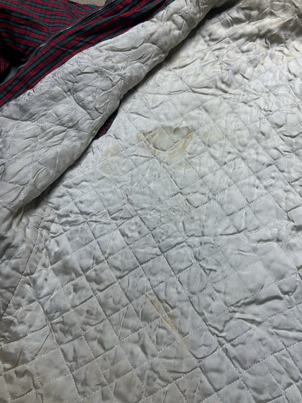 Vintage 50s quilt lined jacket crown zip 3 pocket cotton plaid S/M? Size US M / EU 48-50 / 2 - 13 Thumbnail