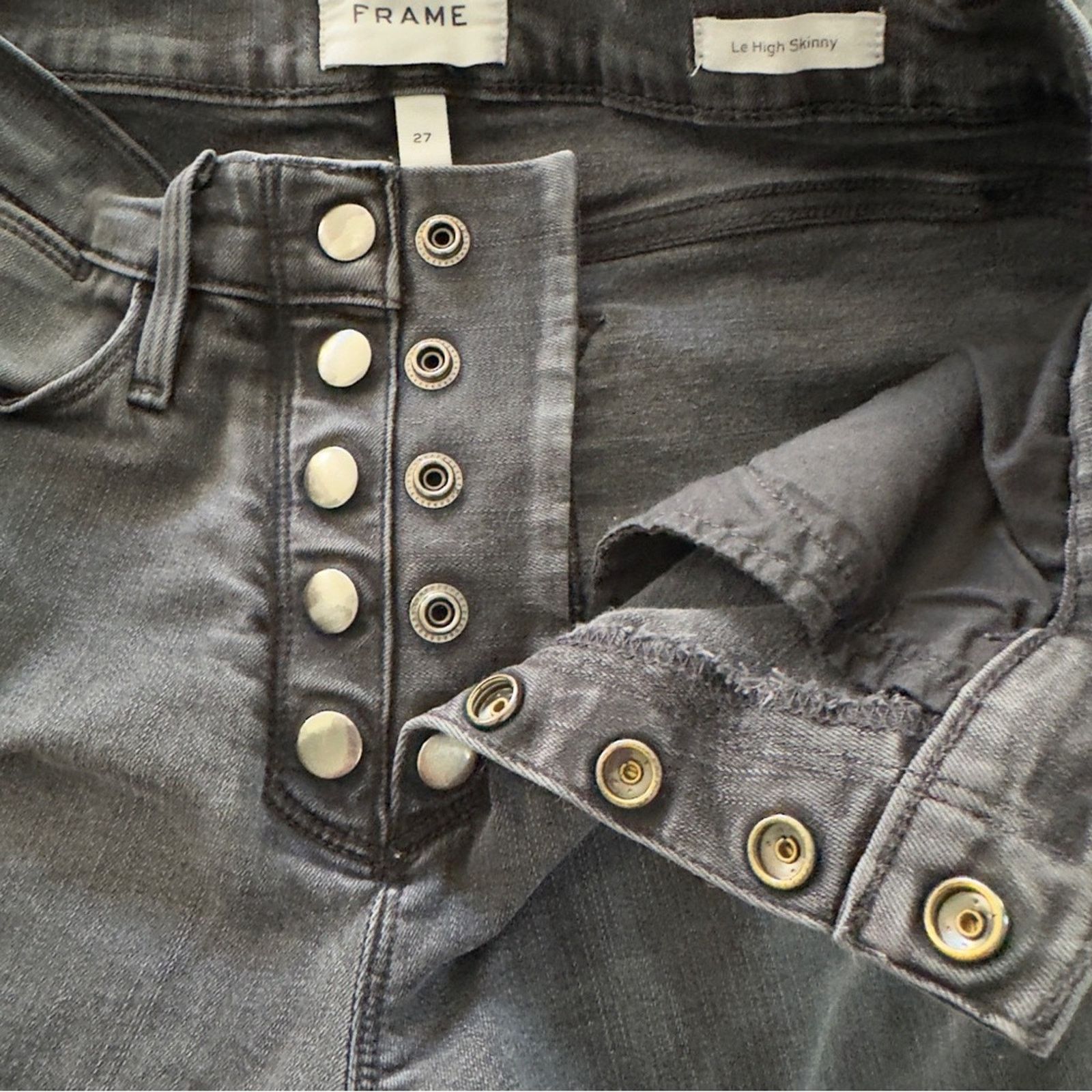 Frame Frame Le High Skinny Jeans Button Fly Denim High Rise Gray Size 27" / US 4 / IT 40 - 6 Thumbnail